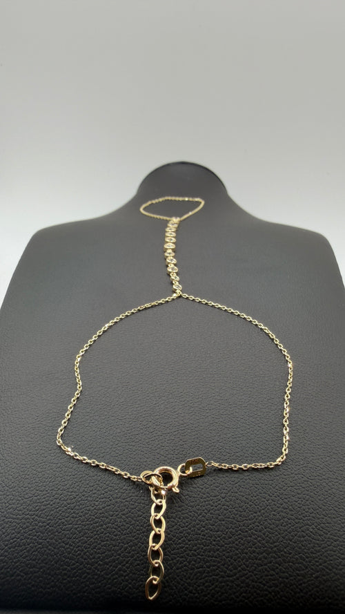 10K Solid Gold Hand Chain