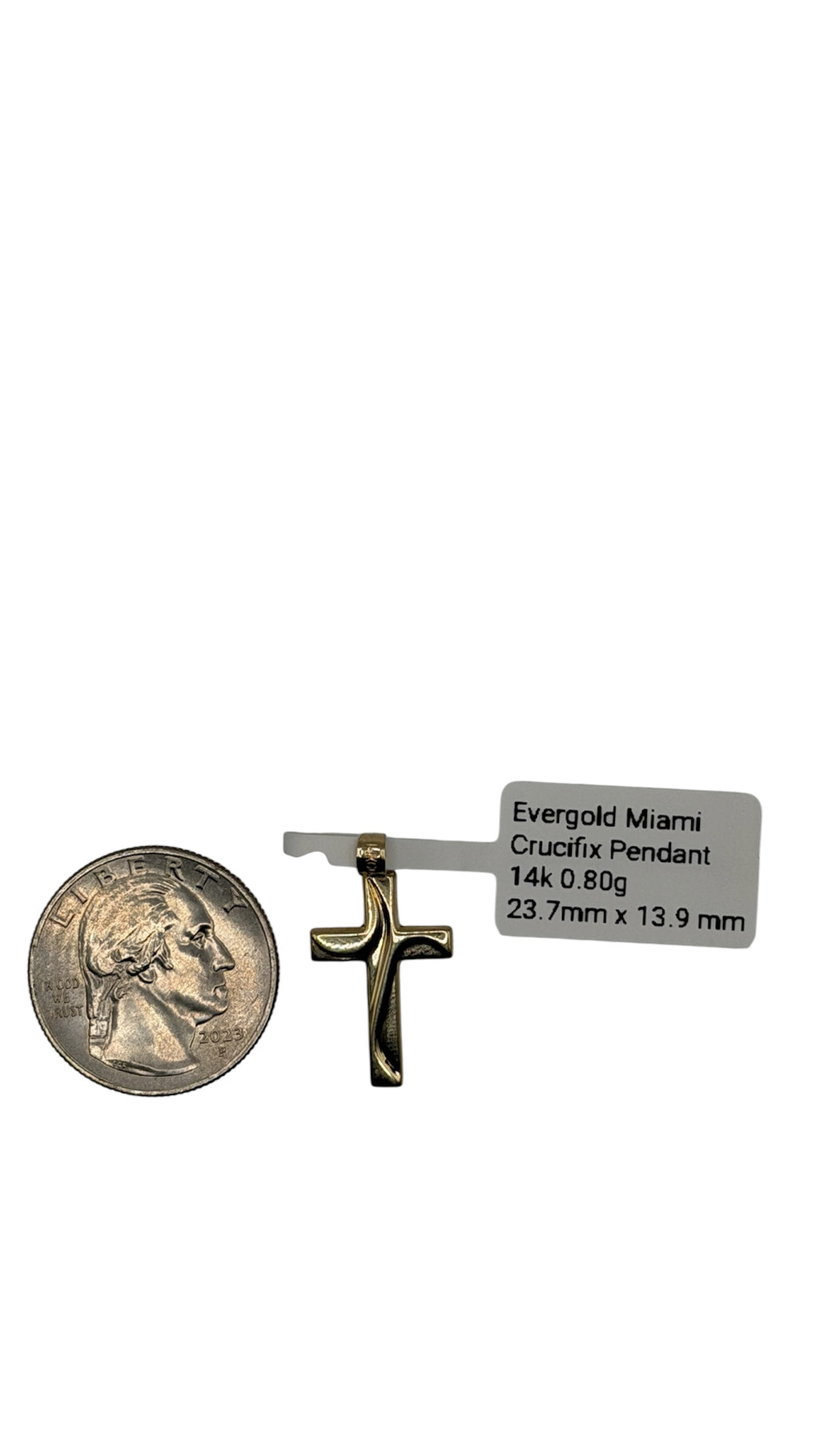 14K Solid Gold Cross Pendant