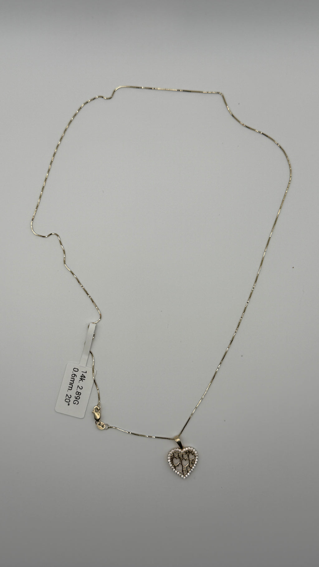 14K Solid Gold Heart Pendant Necklace – 20"