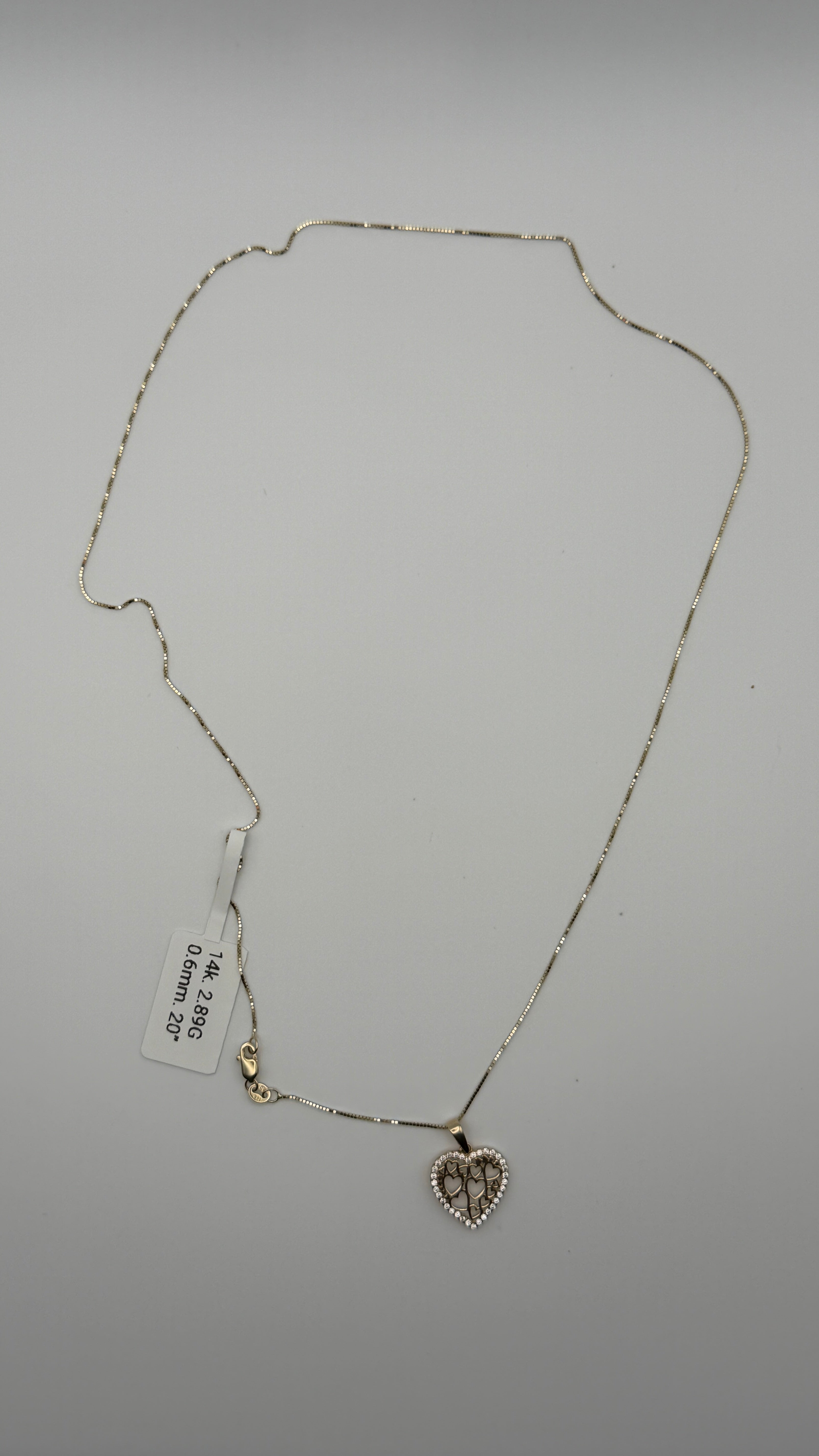 14K Solid Gold Heart Pendant Necklace – 20"