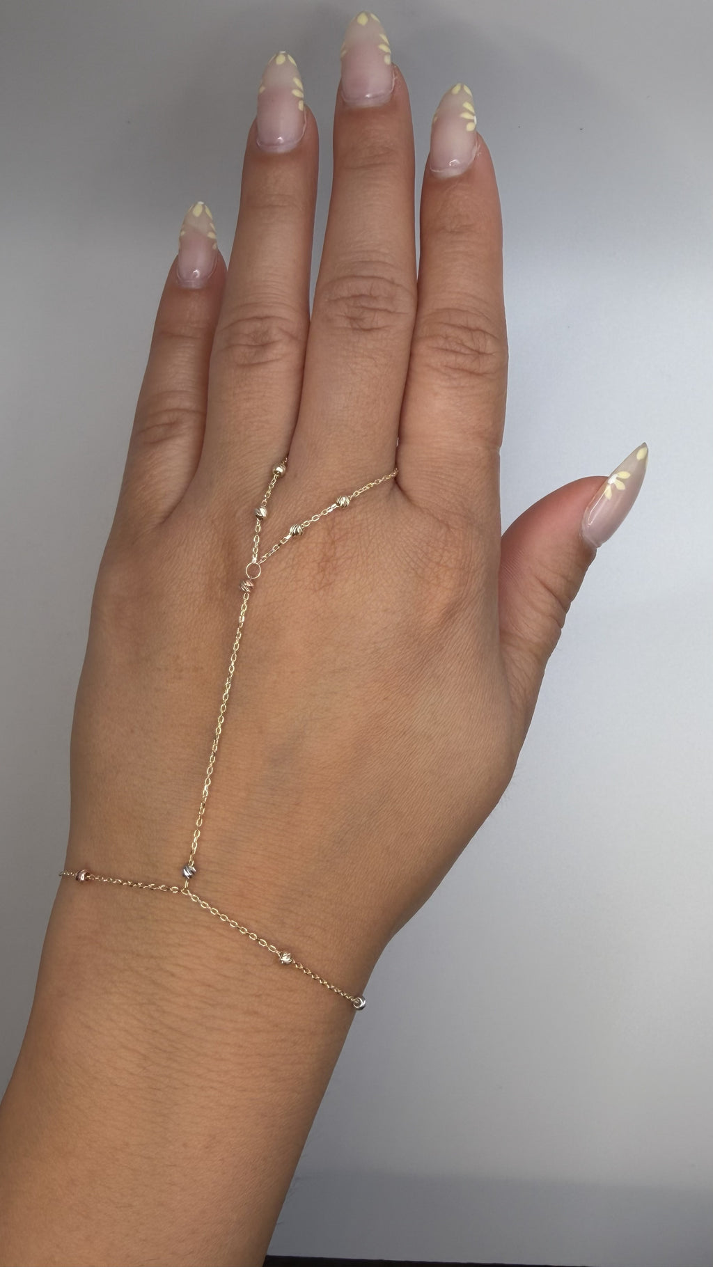 14K Solid Gold Chain Bracelet with Beads