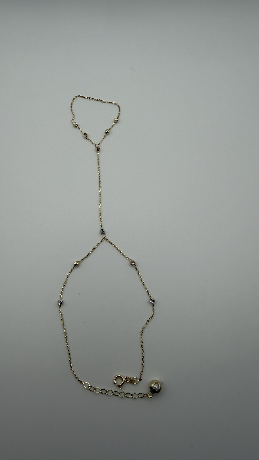 14K Solid Gold Chain Bracelet with Beads