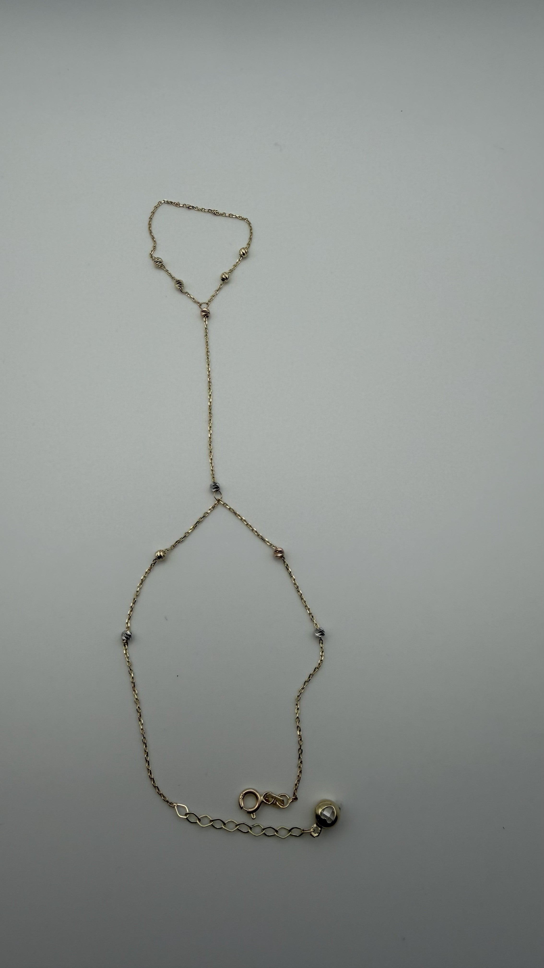 14K Solid Gold Chain Bracelet with Beads