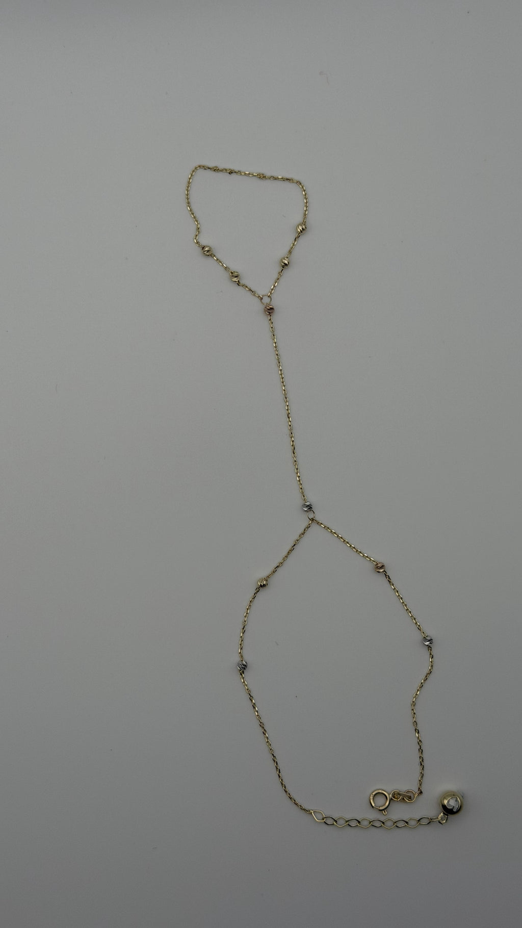 14K Solid Gold Chain Bracelet with Beads