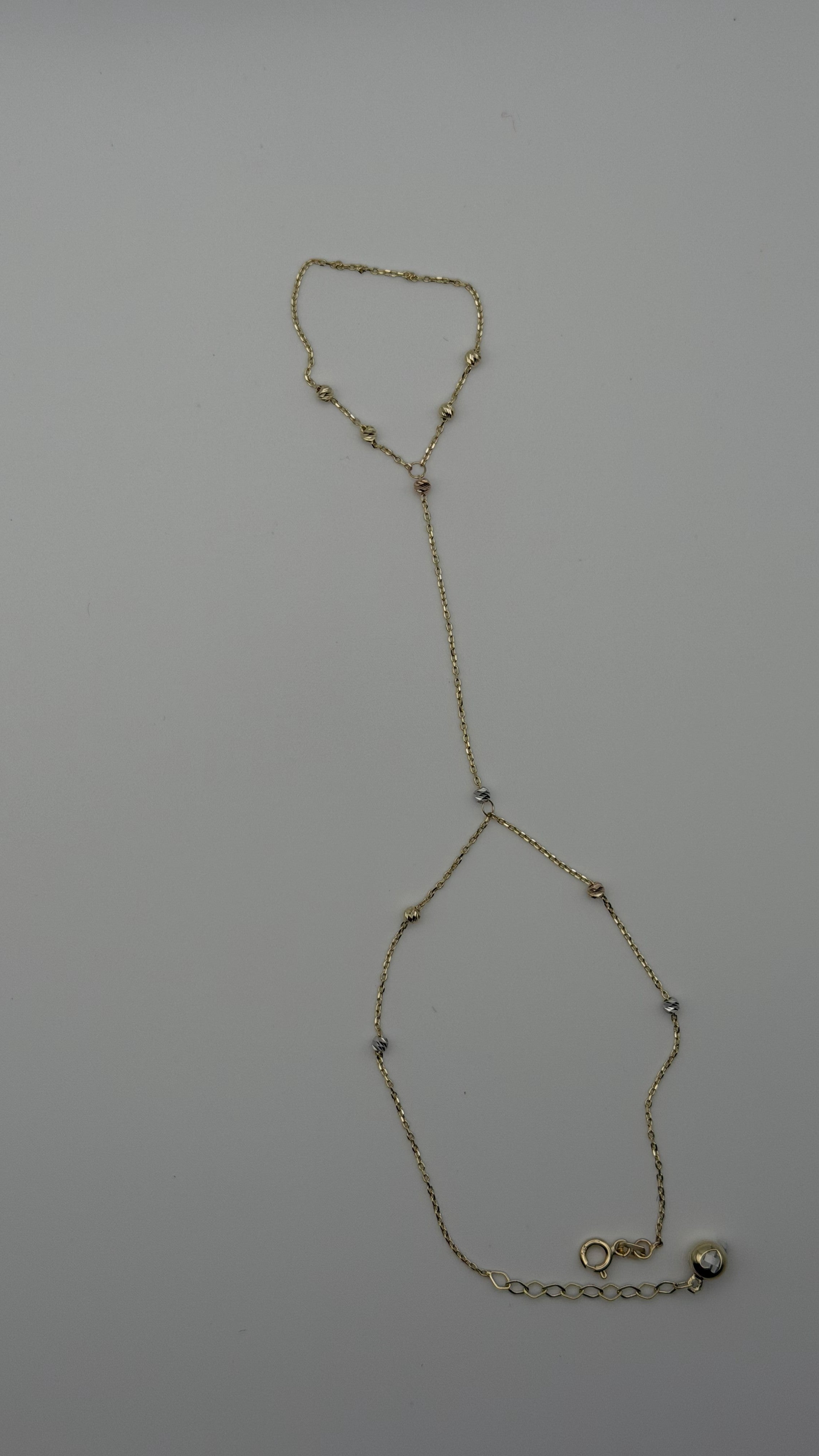 14K Solid Gold Chain Bracelet with Beads