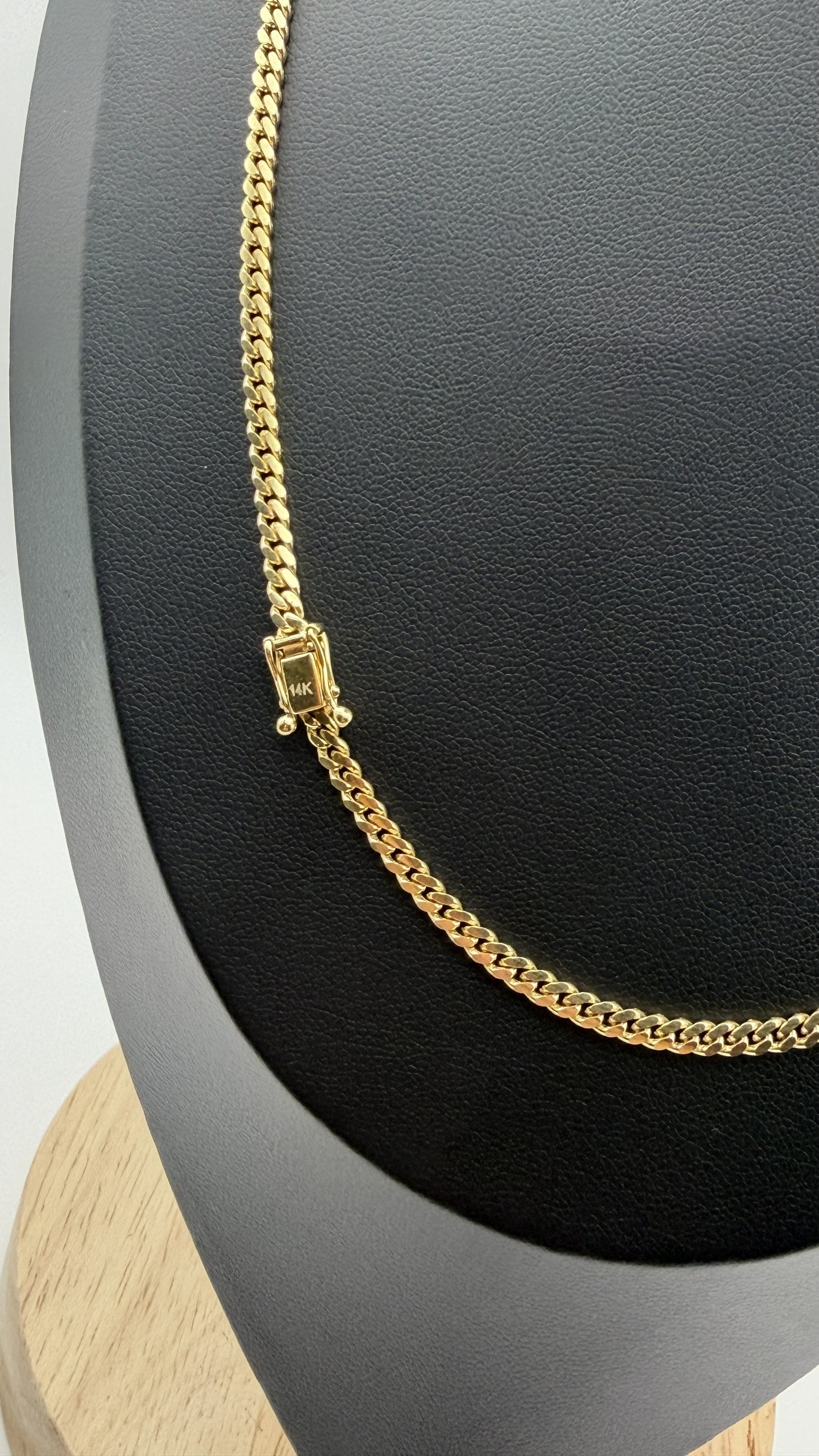 14K Solid Gold Cuban Link Chain – 24" | 3mm