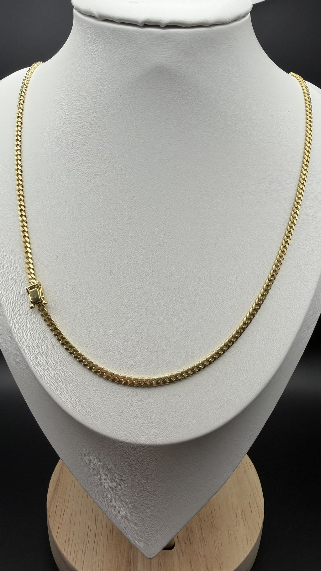 14K Solid Gold Cuban Link Chain – 24" | 3mm