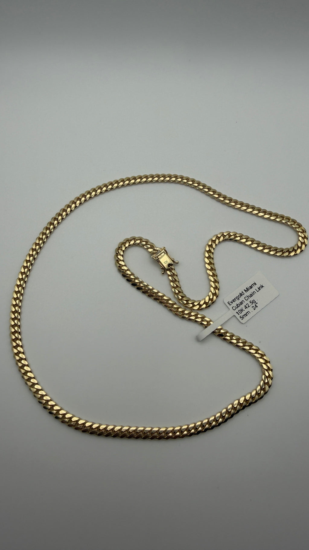 10K Solid Gold Cuban Chain | 24” | 5mm | 42.5g |