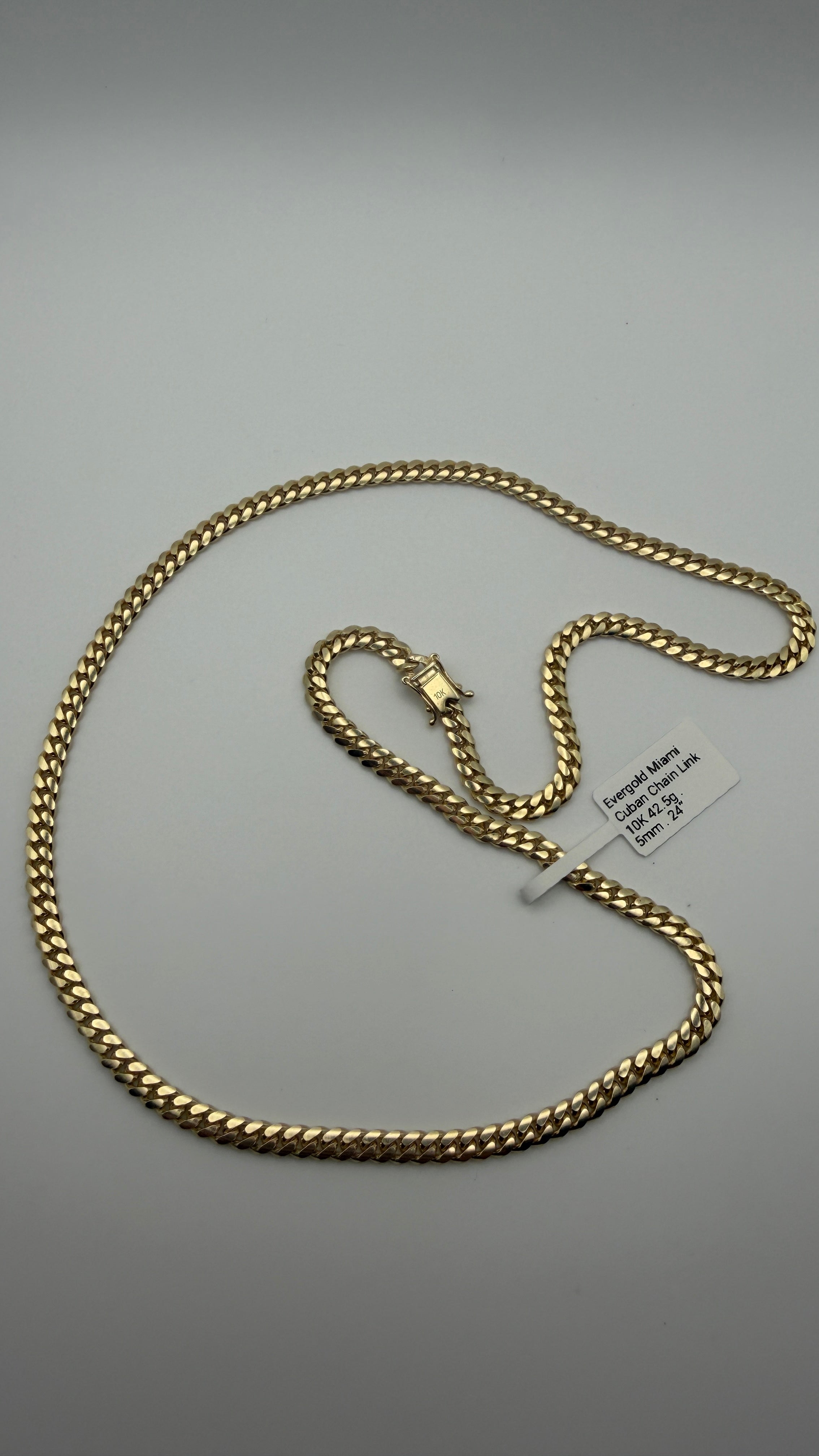 10K Solid Gold Cuban Chain | 24” | 5mm | 42.5g |