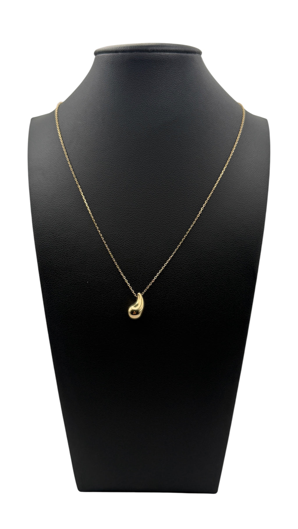 14K Solid Gold Teardrop Pendant Necklace – 18"