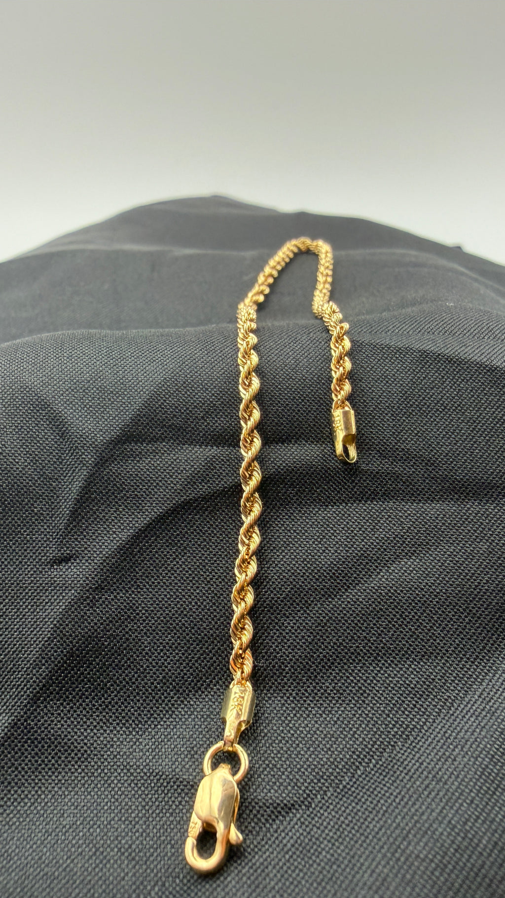 18K Gold Rope Bracelet | 7” | 2mm