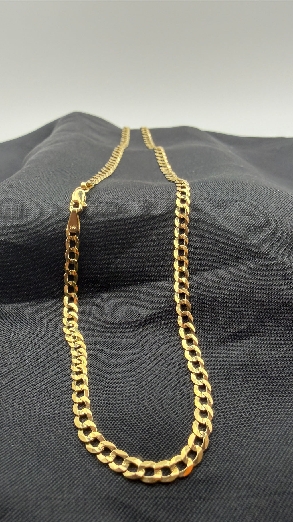 14K Diamond Cut Cuban Link Chain Necklace