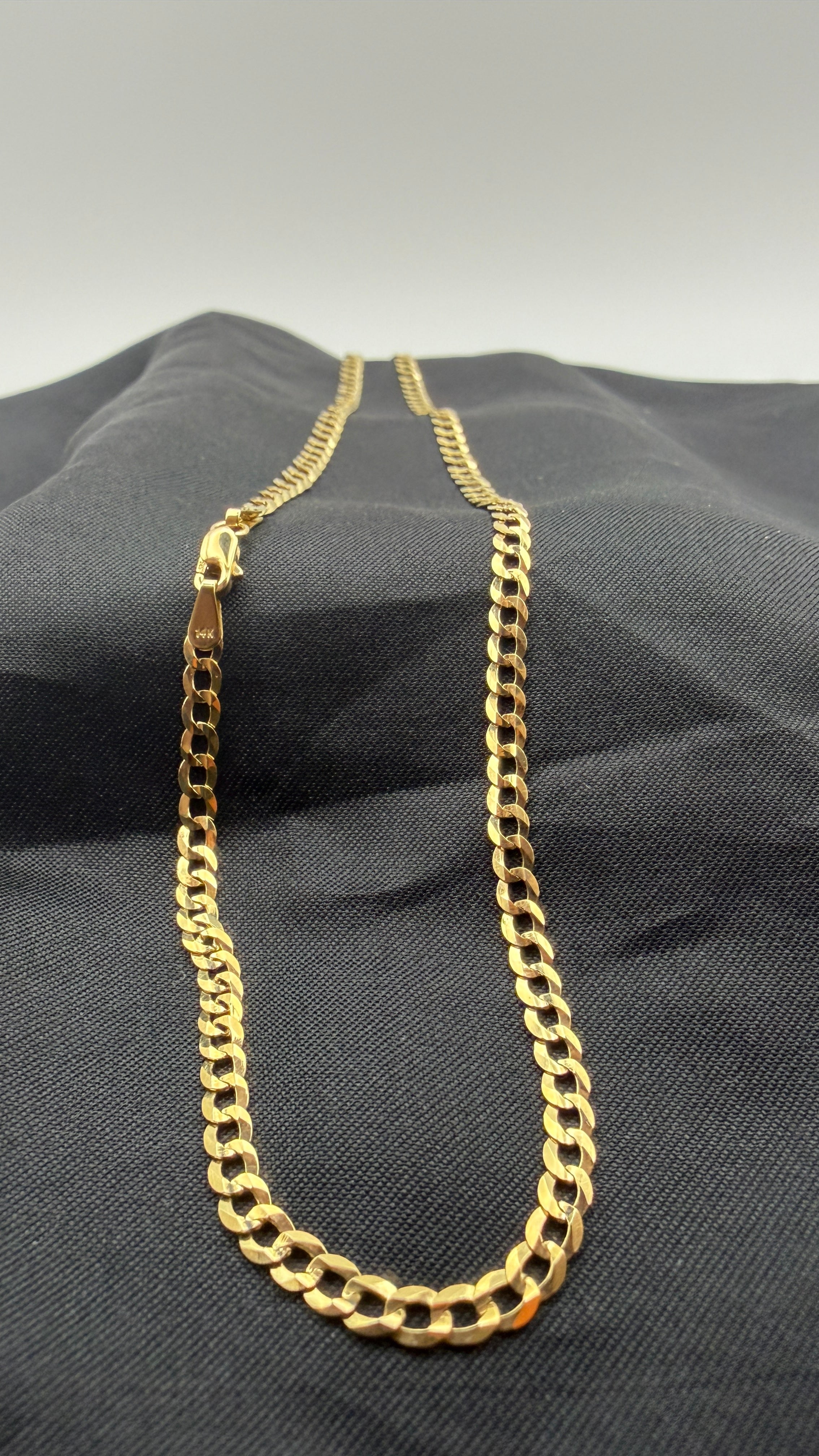 14K Diamond Cut Cuban Link Chain Necklace