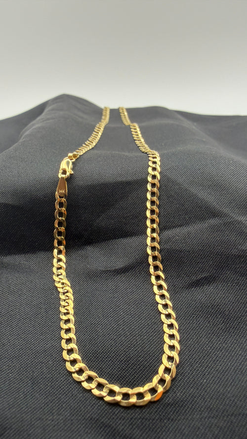 14K Diamond Cut Cuban Link Chain Necklace