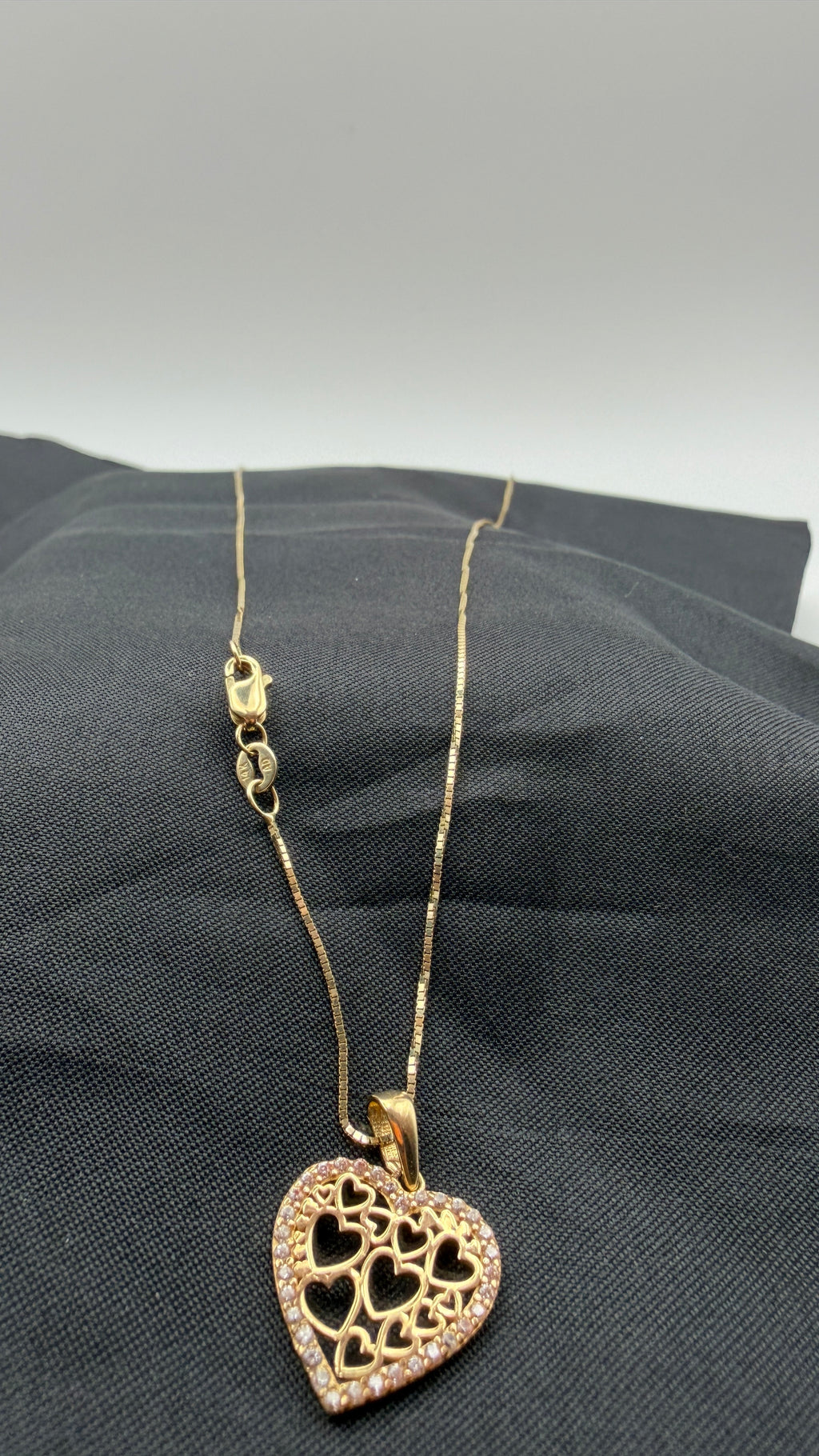 14K Solid Gold Heart Pendant Necklace – 20"
