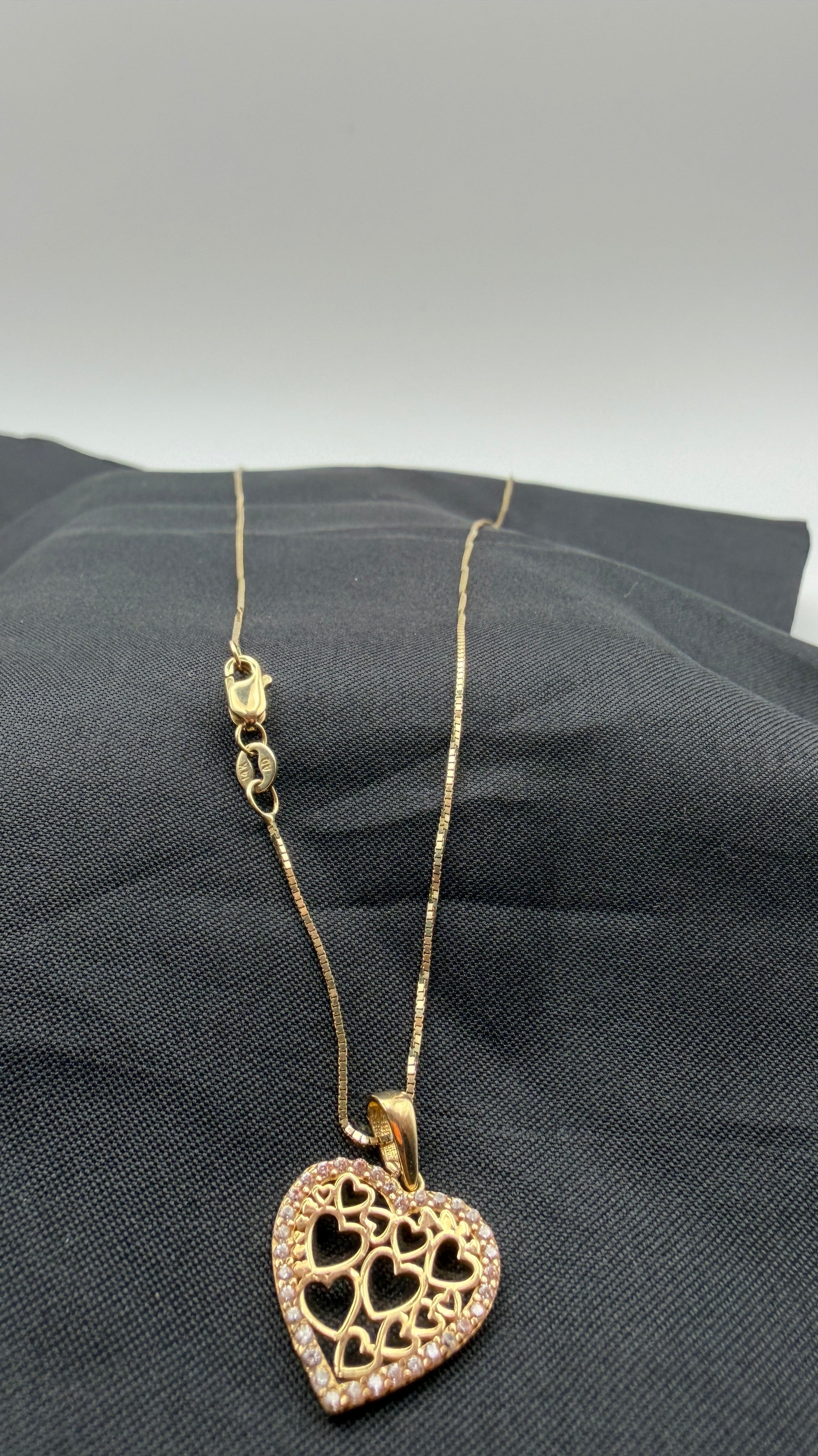 14K Solid Gold Heart Pendant Necklace – 20"