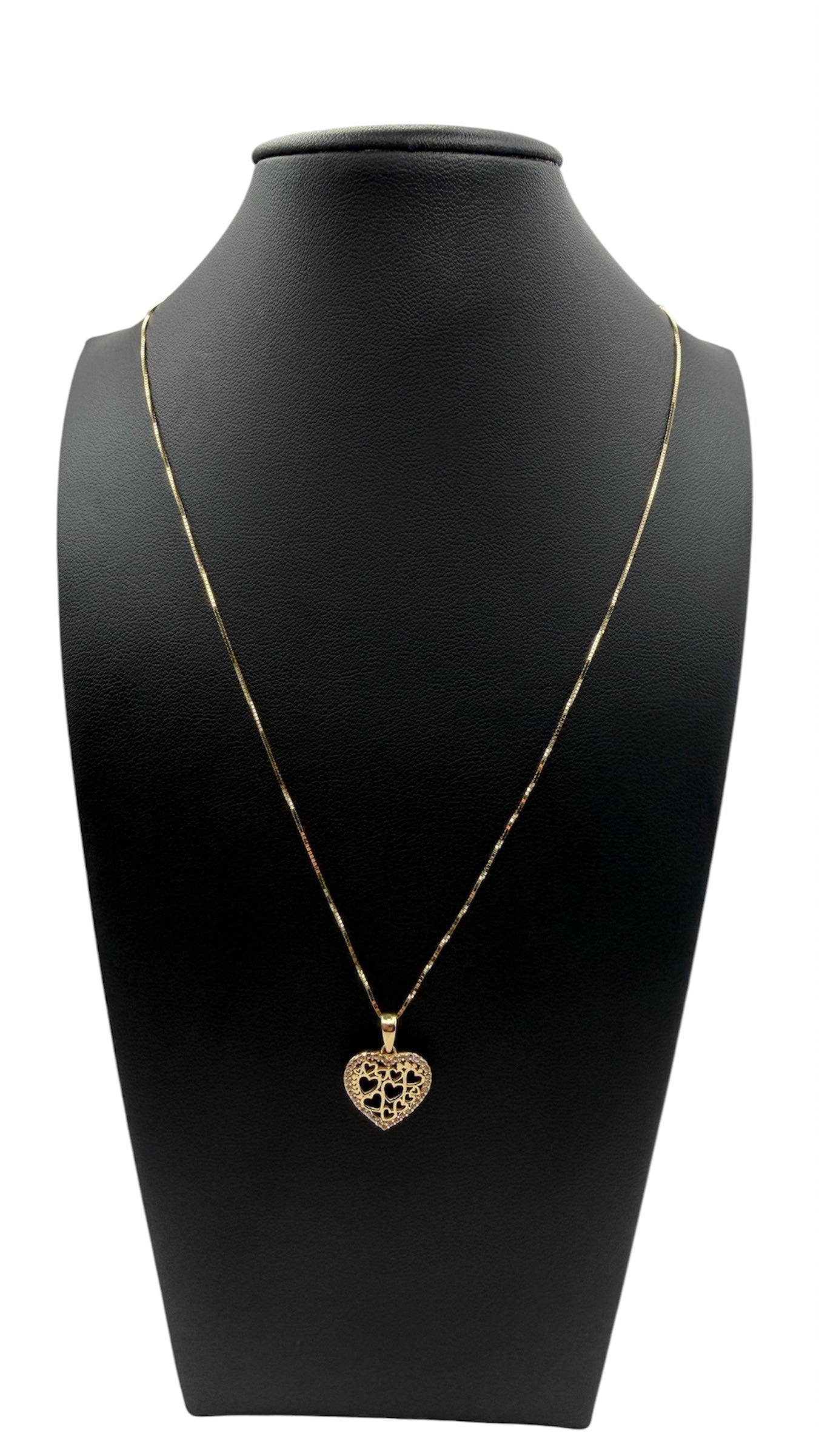 14K Solid Gold Heart Pendant Necklace – 20"