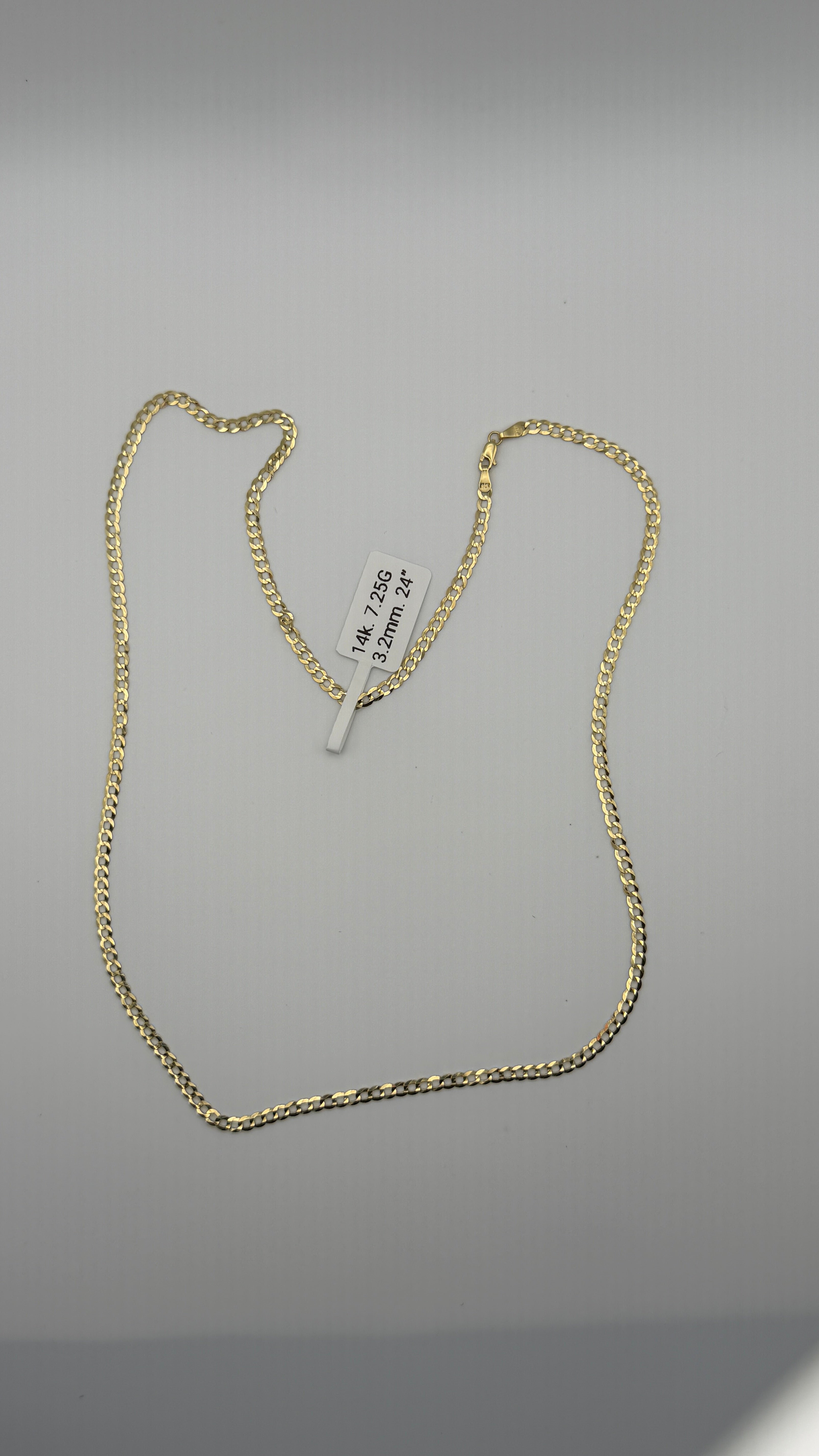 14K Diamond Cut Cuban Link Chain Necklace