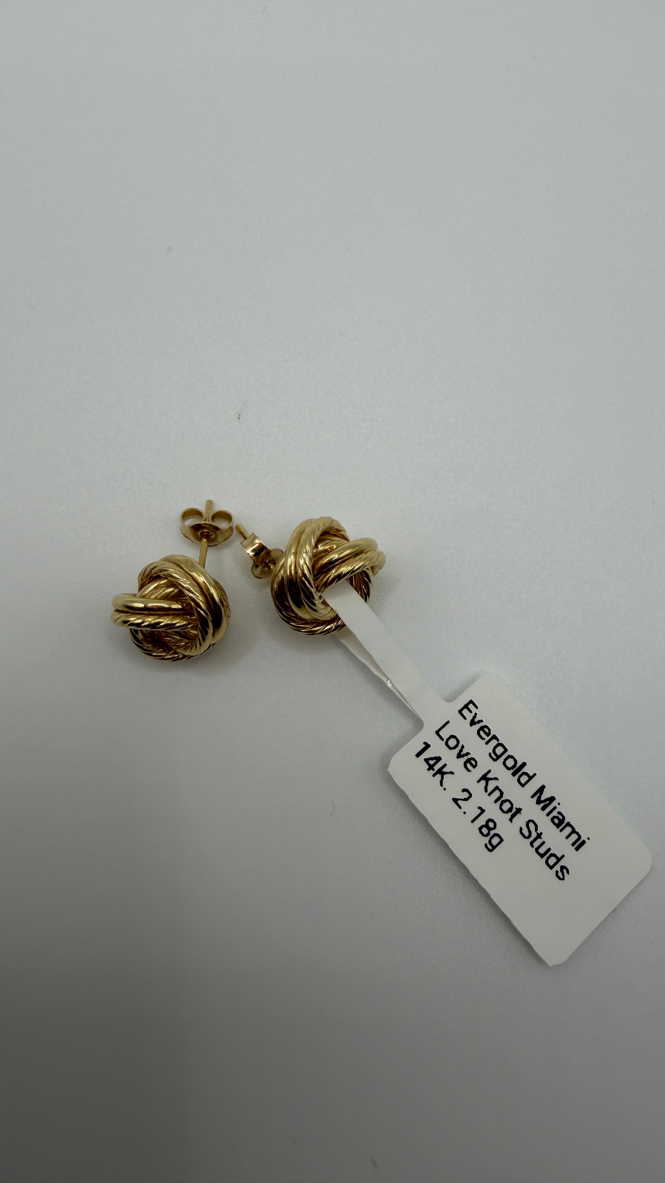 14K Solid Gold Knot Stud Earrings