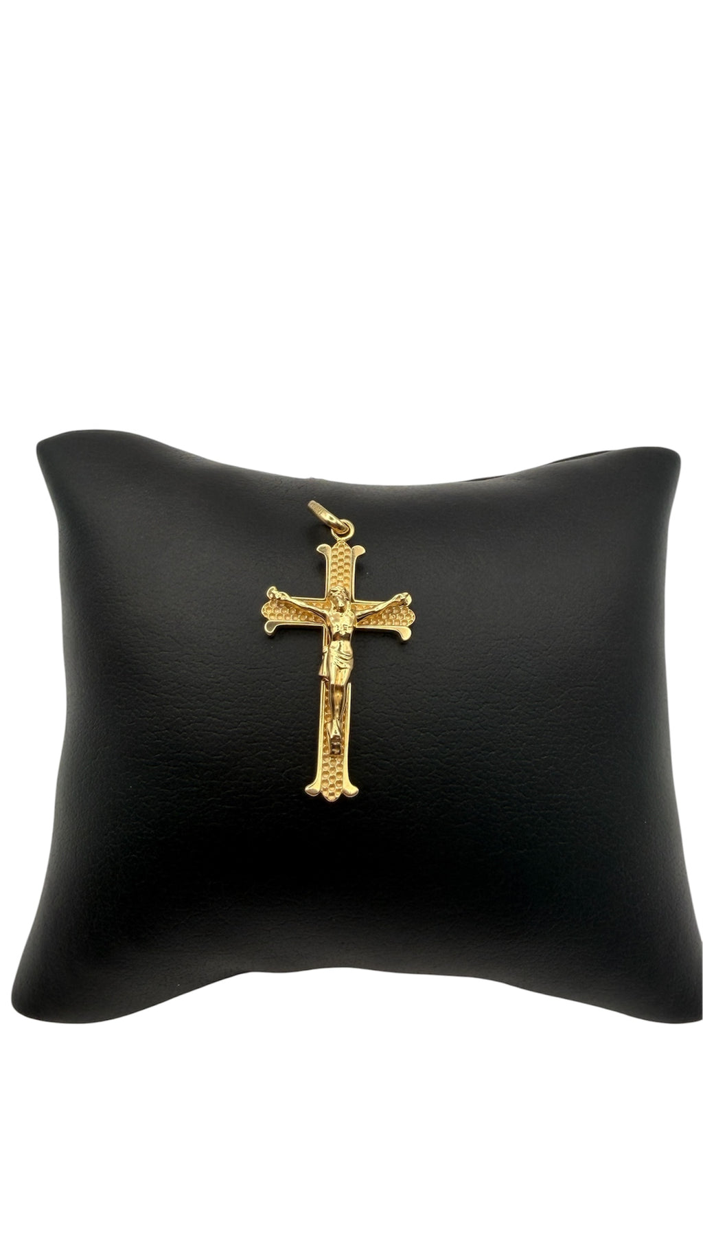 14K Solid Gold Crucifix Pendant – 31.75mm