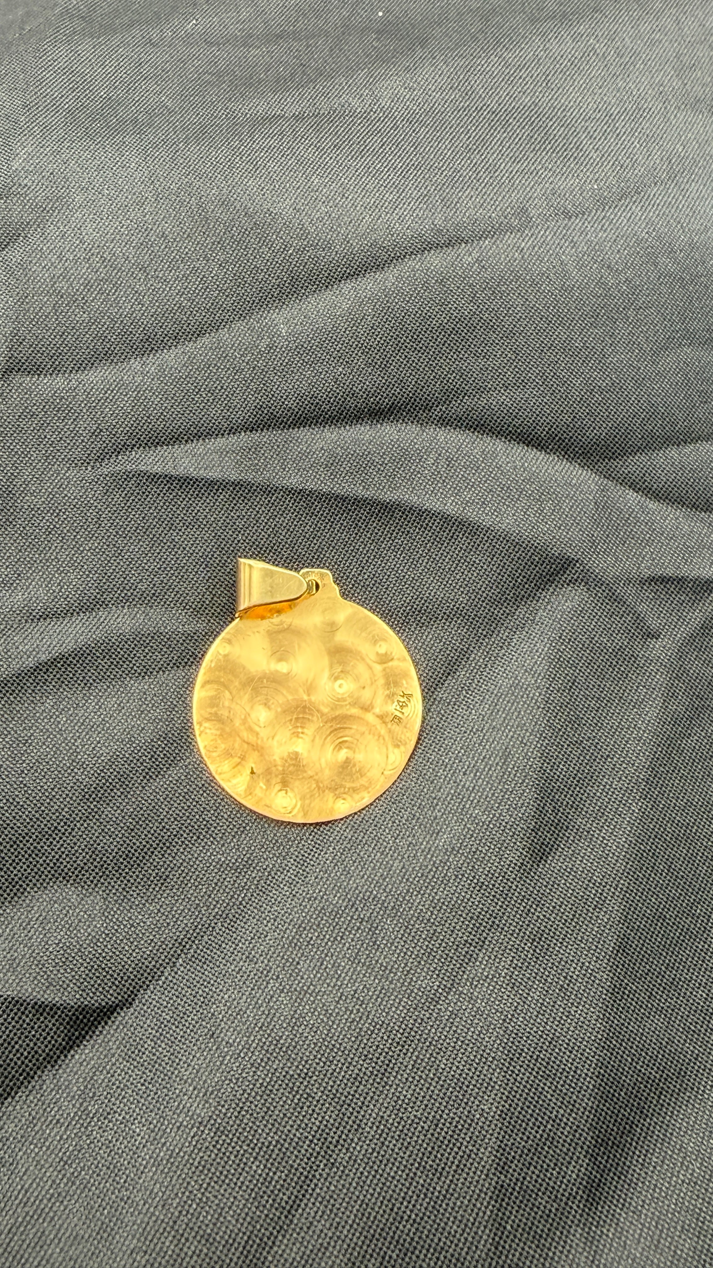 14K Solid Gold Virgen de la Caridad Medal Pendant
