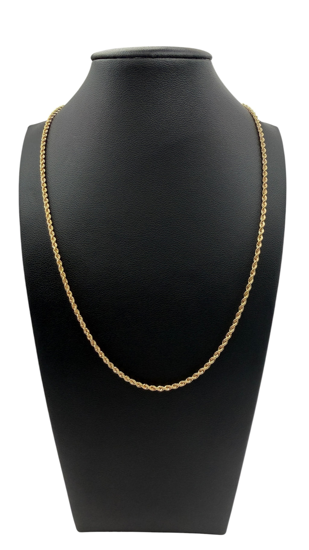 18K Solid Gold Rope Chain & Bracelet Set | 18” + 7” | 2mm | Evergold Miami