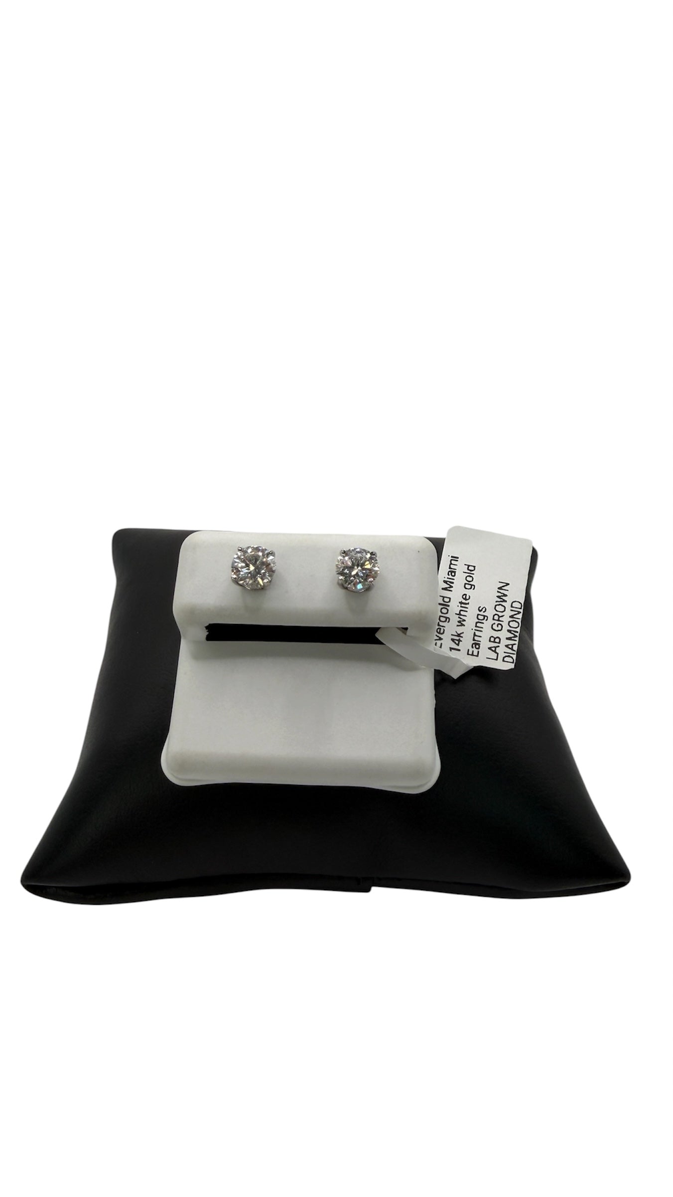 14K White Gold Lab Diamond Stud Earrings — 2ct VVS | IGL Certified