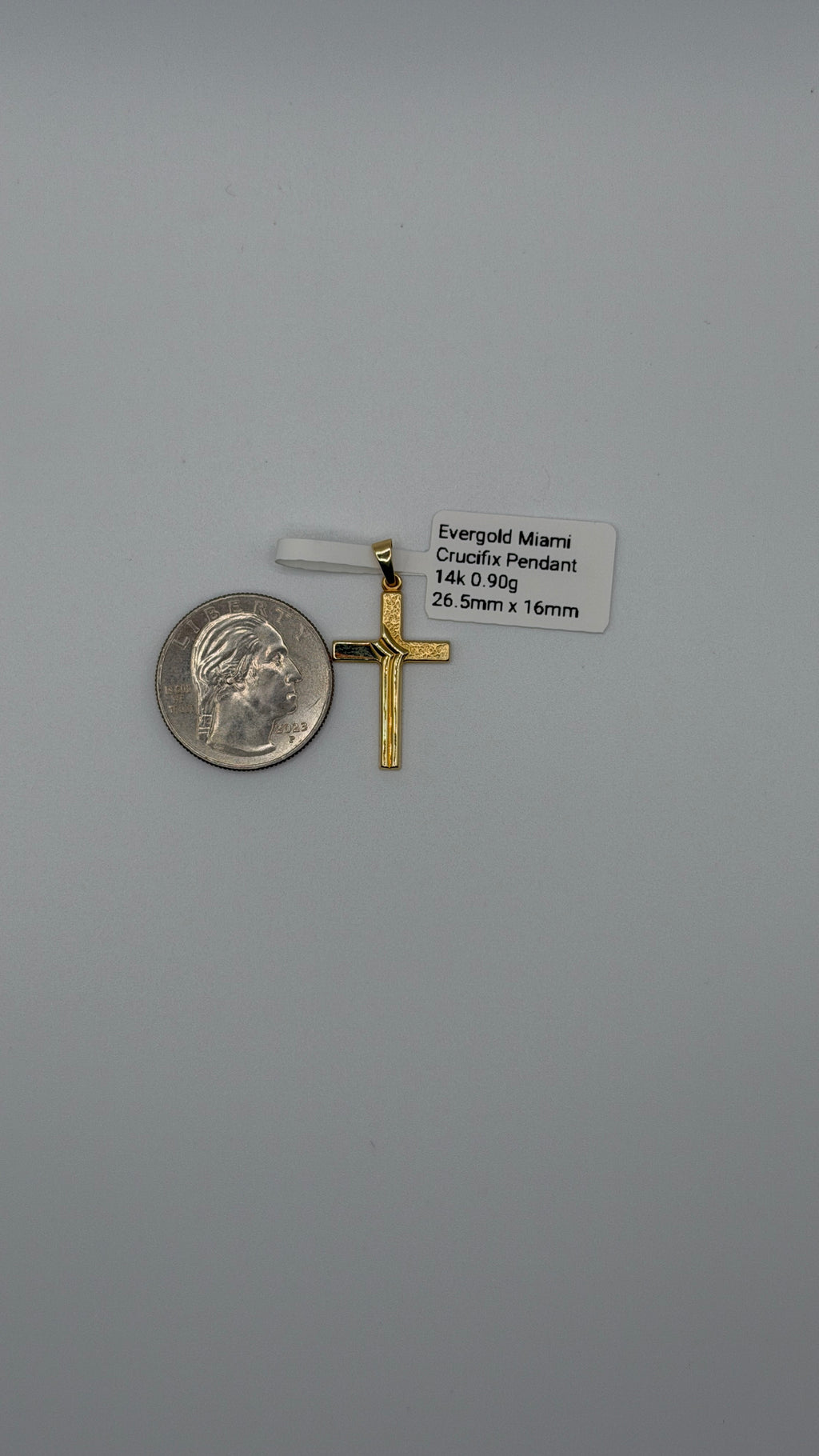 14K Solid Gold Cross Pendant