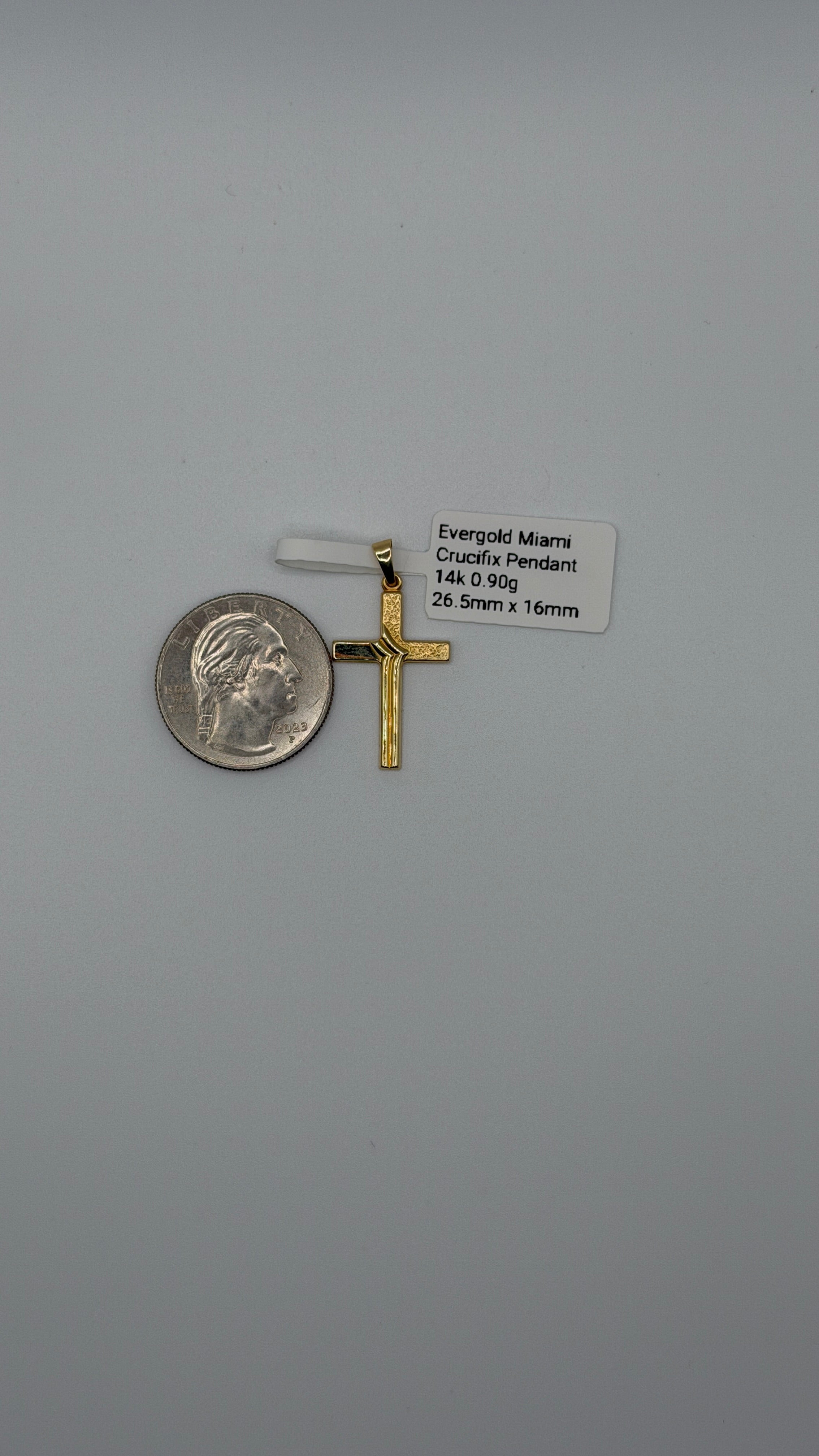 14K Solid Gold Cross Pendant