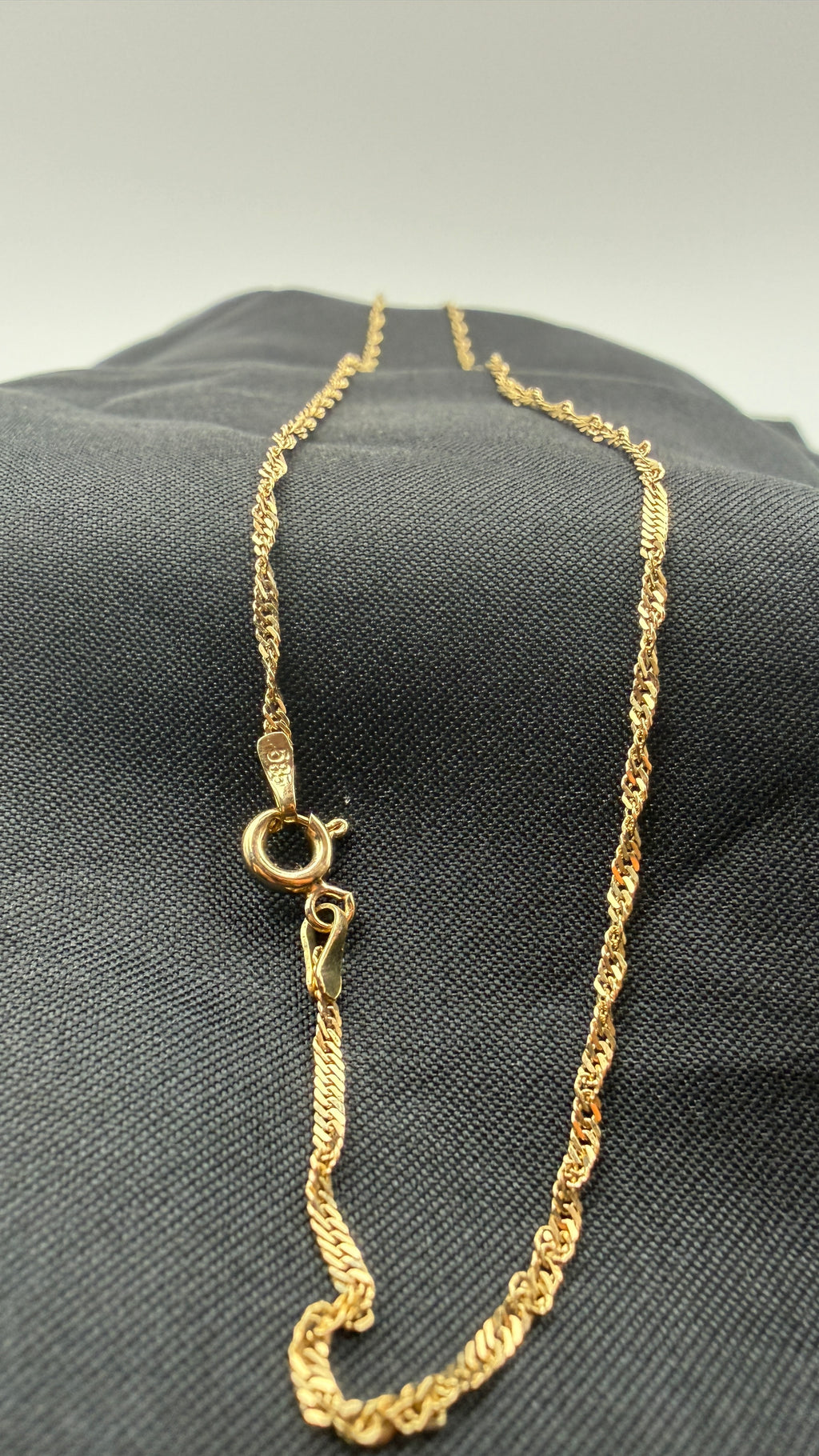 14K Solid Gold Singapore Chain | 16” | 1.3mm