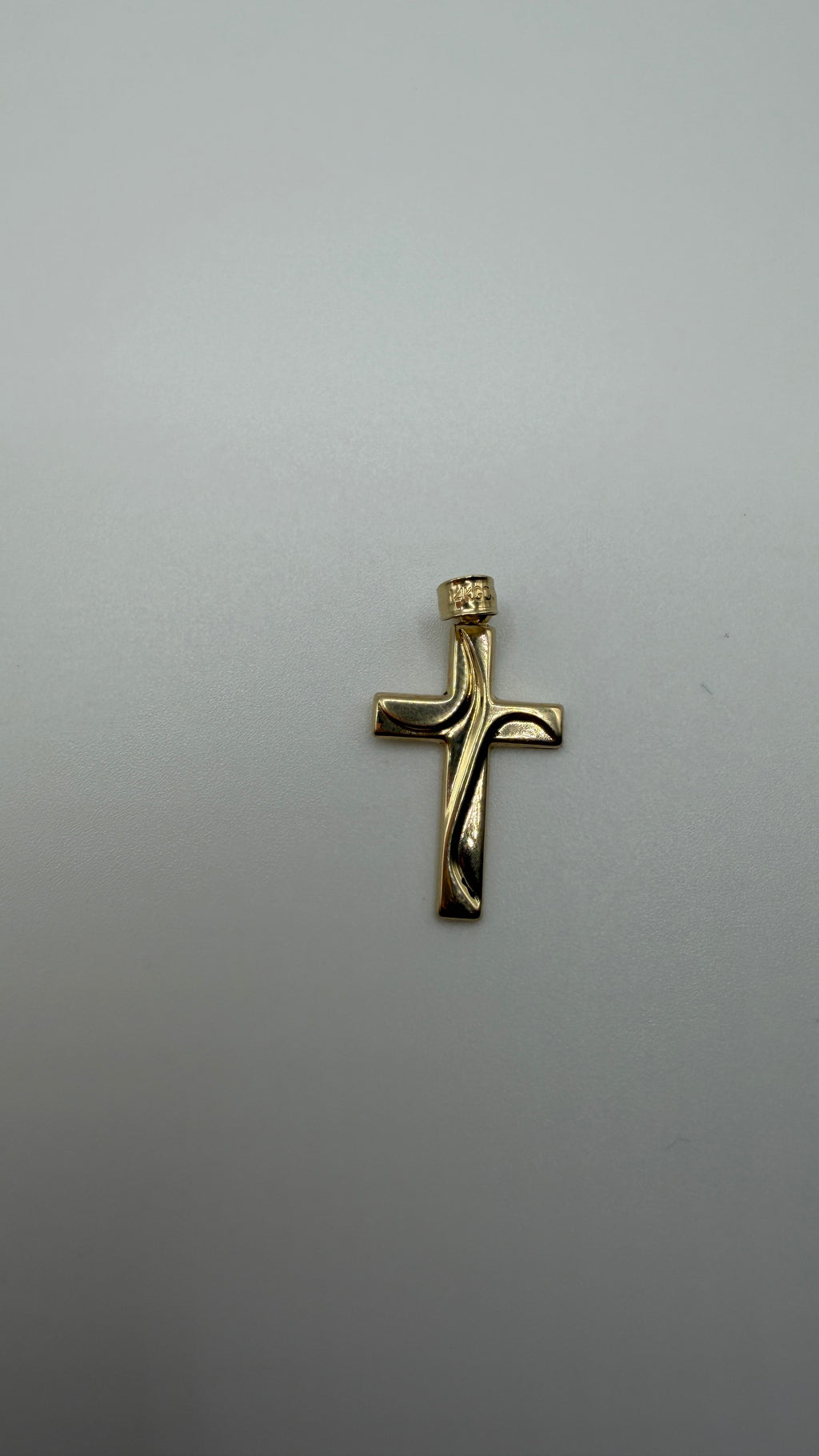 14K Solid Gold Cross Pendant
