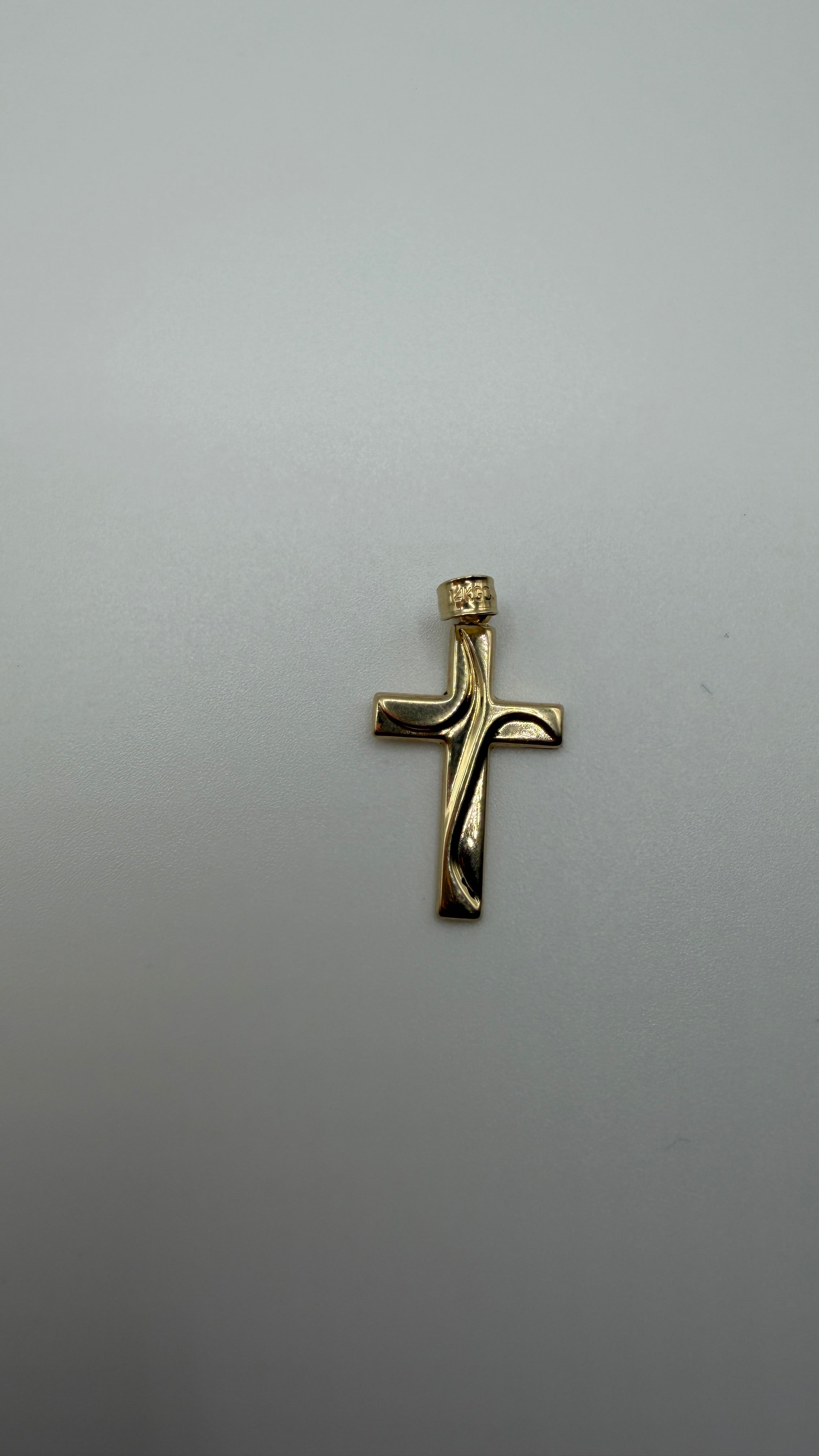 14K Solid Gold Cross Pendant