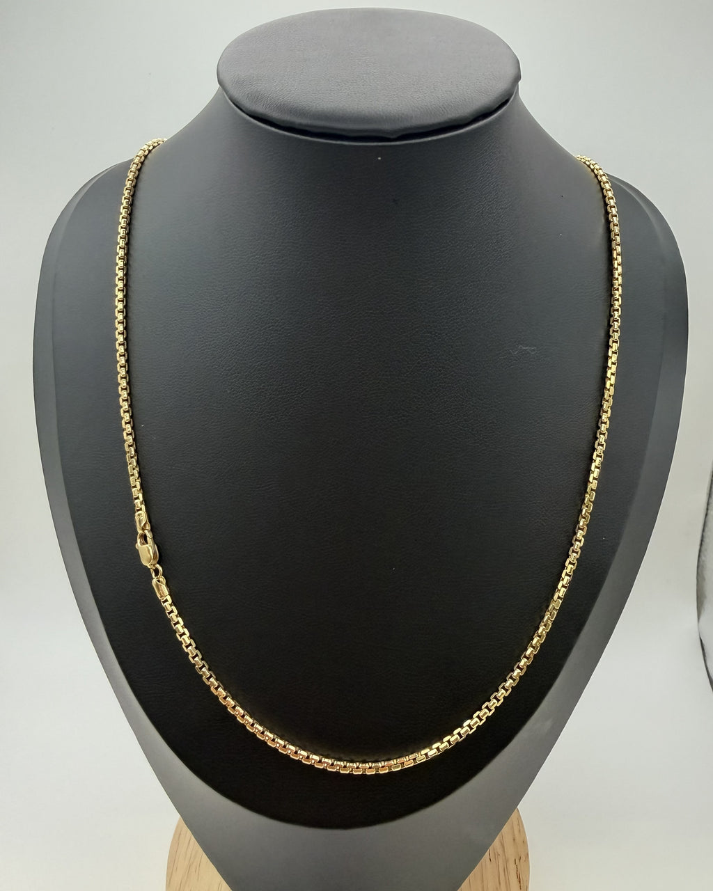 14K Solid Gold Box Chain Necklace – 20" | 2mm