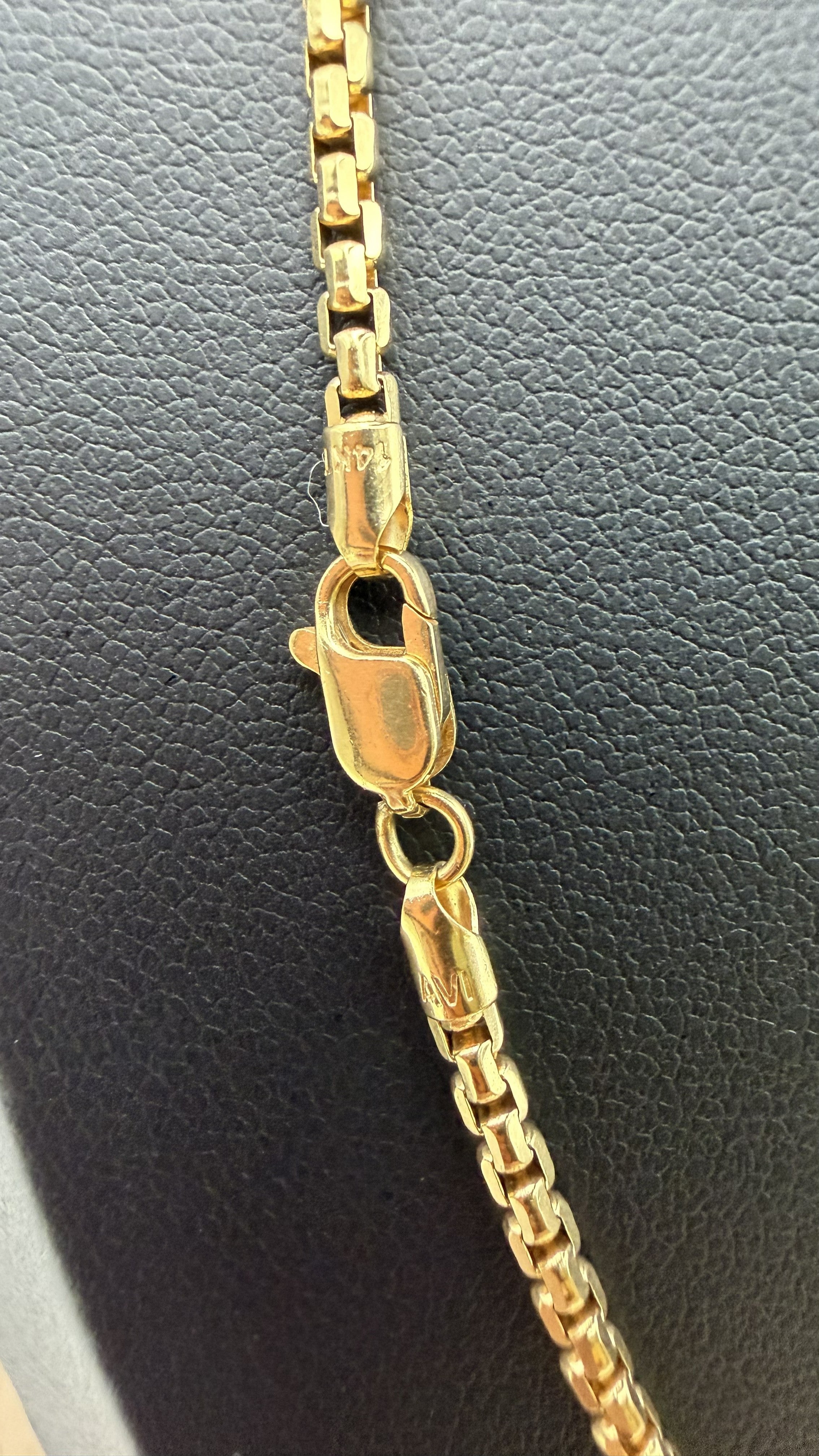 14K Solid Gold Box Chain Necklace – 20" | 2mm