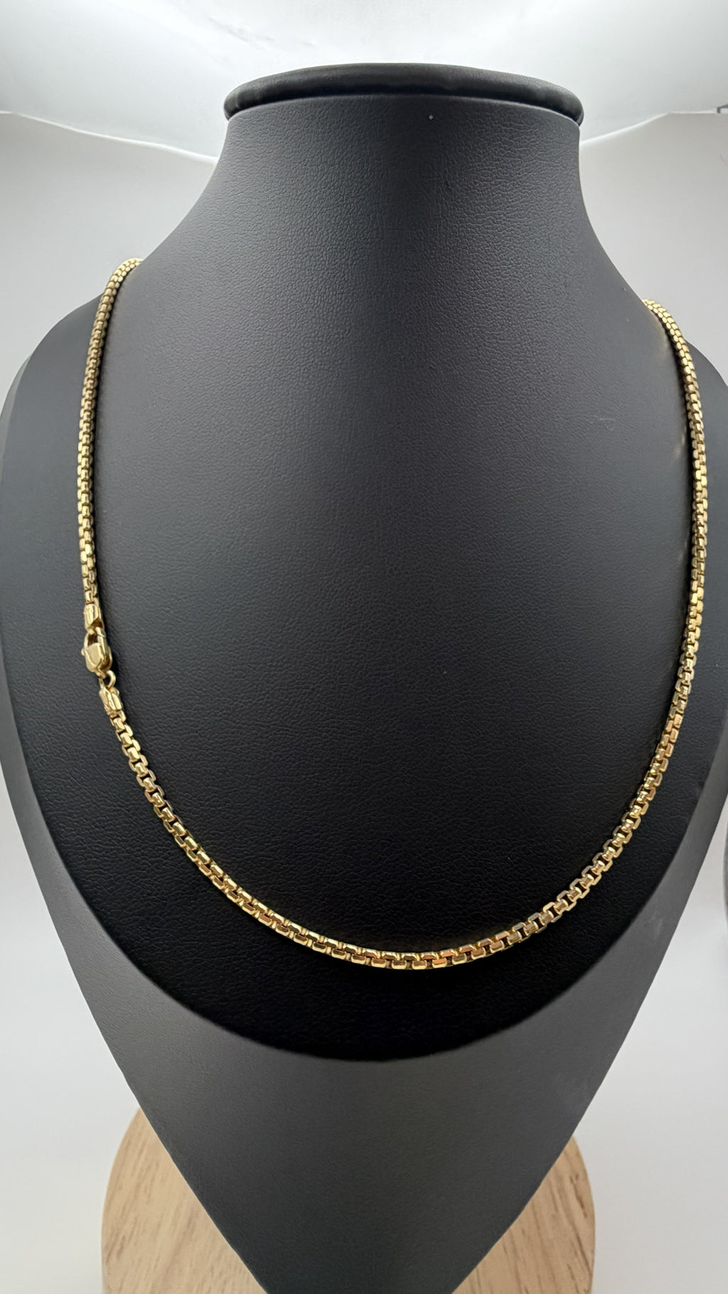 14K Solid Gold Box Chain Necklace – 20" | 2mm