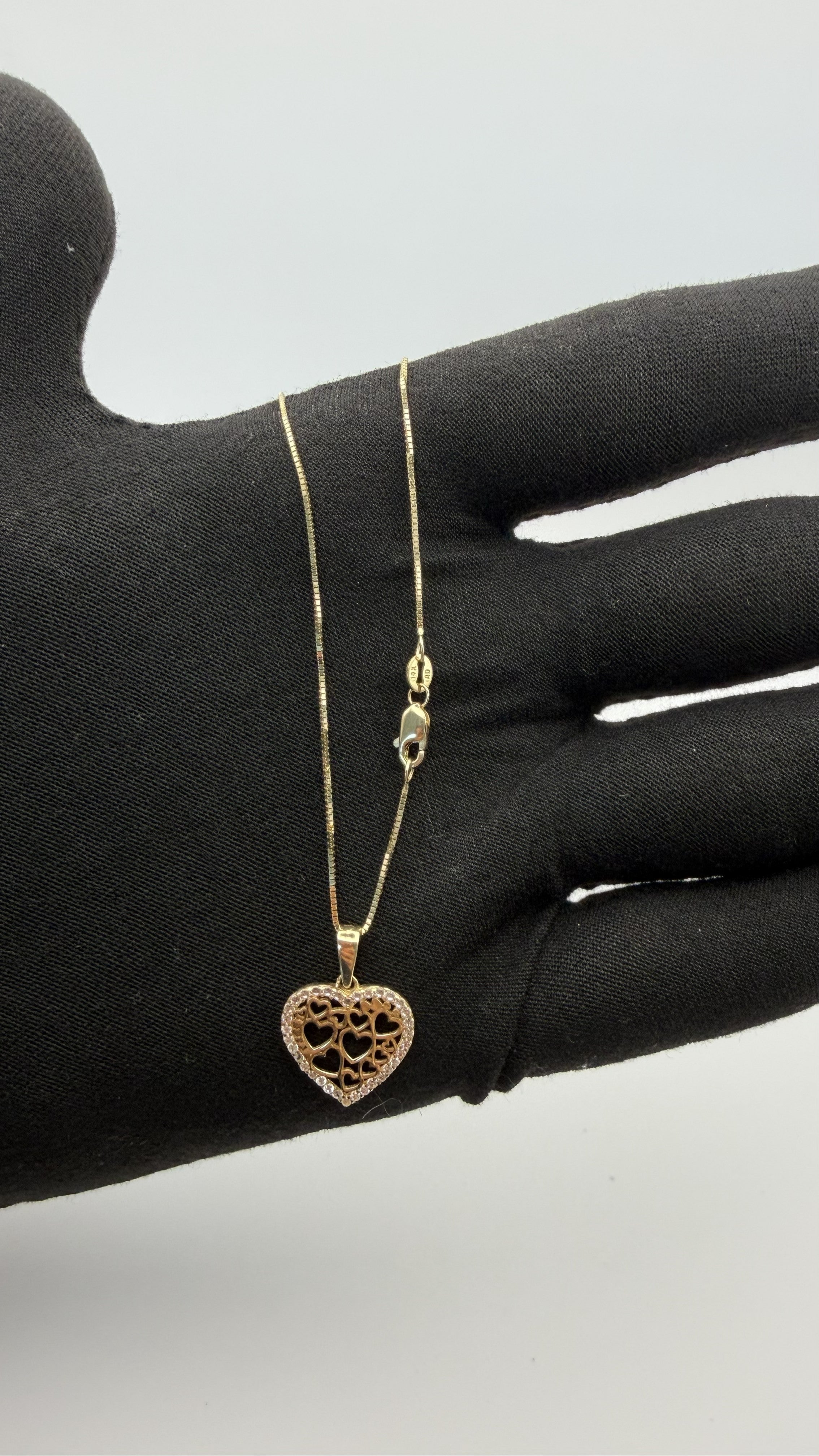 14K Solid Gold Heart Pendant Necklace – 20"