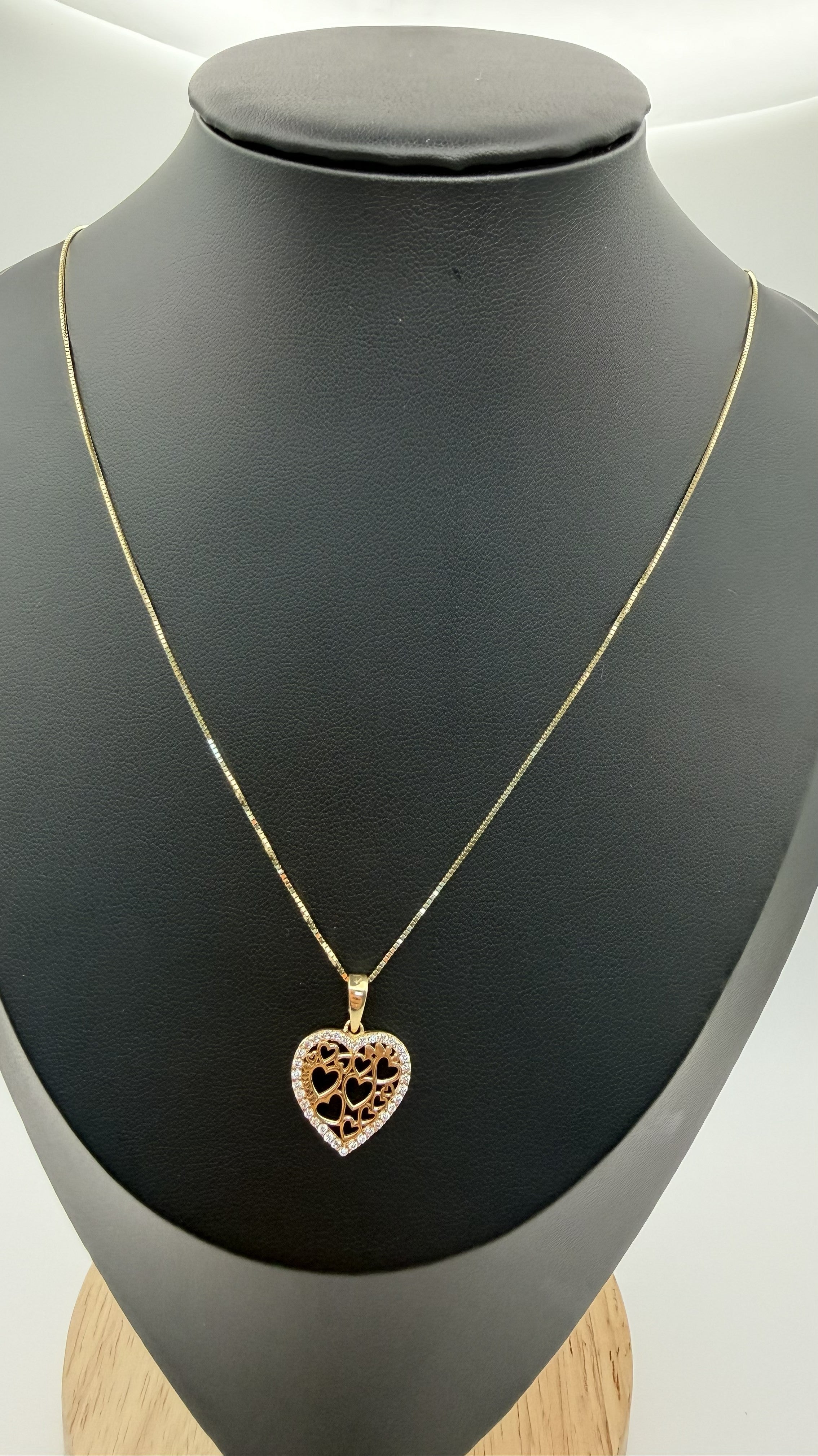 14K Solid Gold Heart Pendant Necklace – 20"