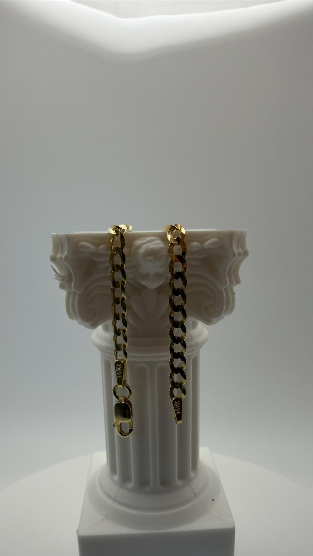 14K Solid Gold Diamond Cut Bracelet – 8" | 2.4mm