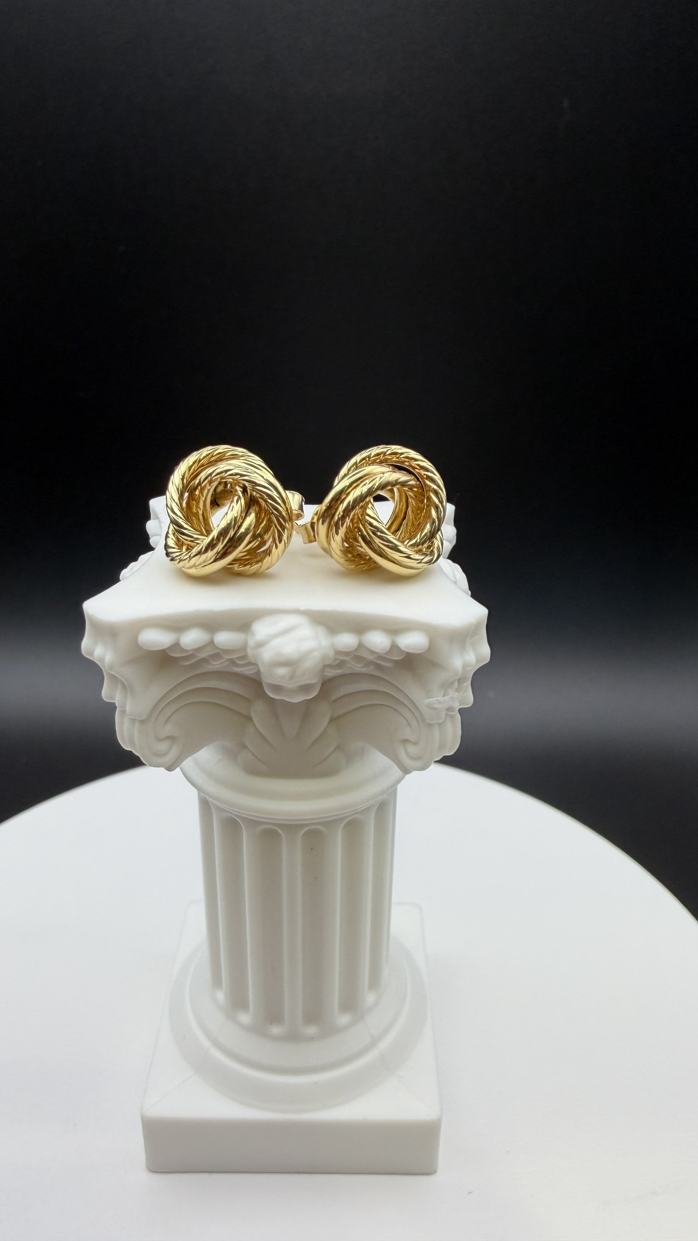 14K Solid Gold Knot Stud Earrings