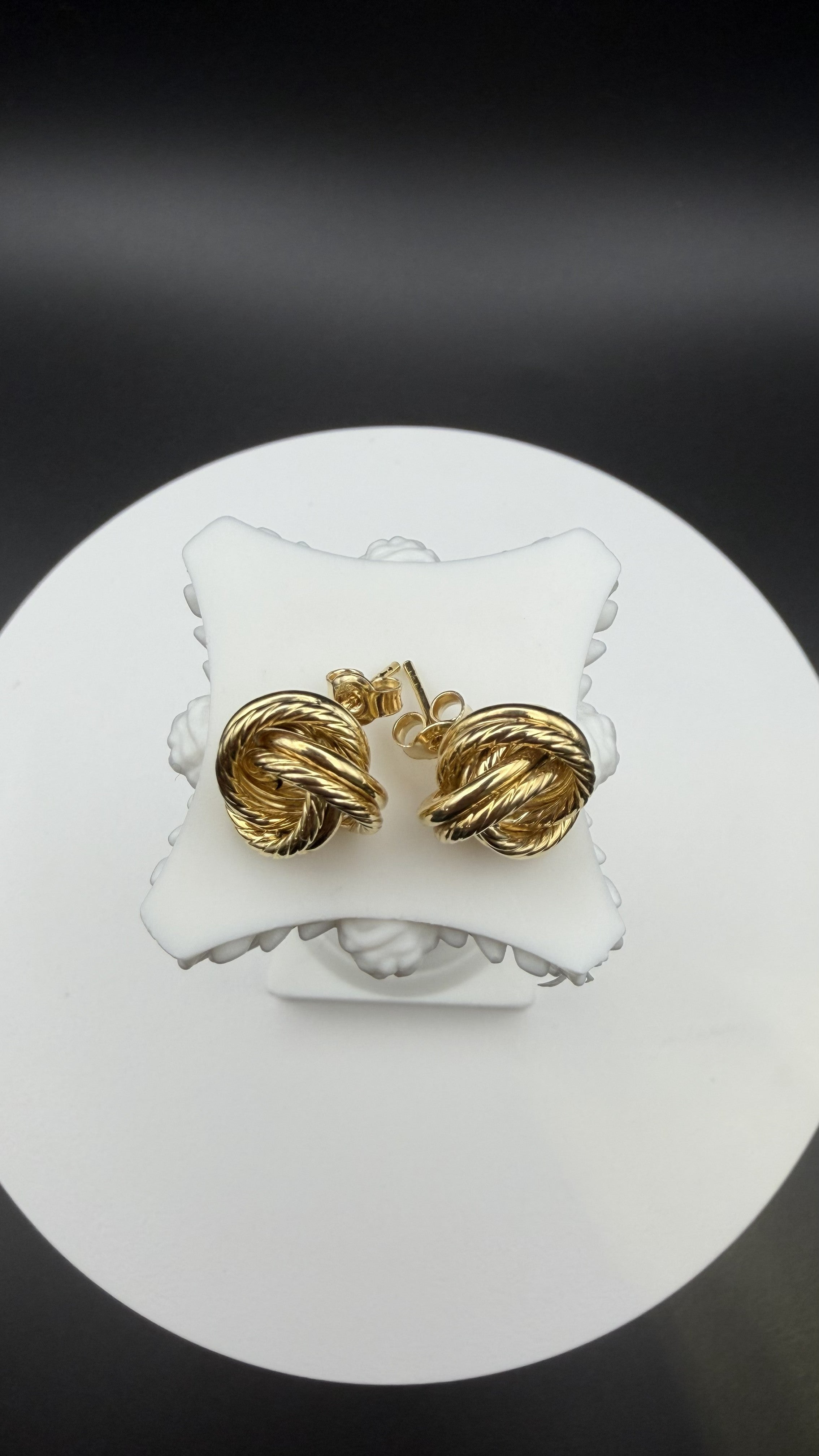 14K Solid Gold Knot Stud Earrings