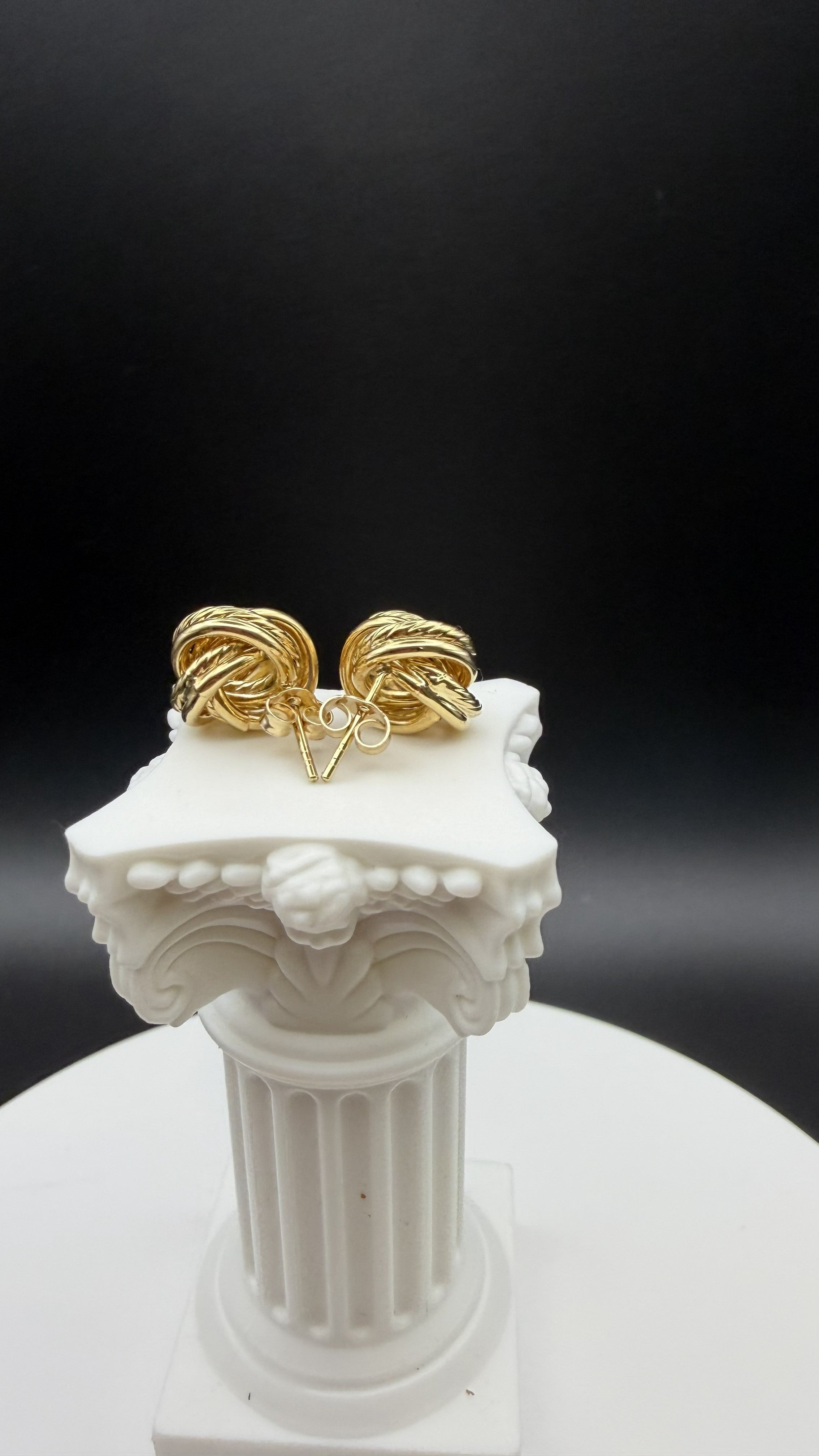 14K Solid Gold Knot Stud Earrings