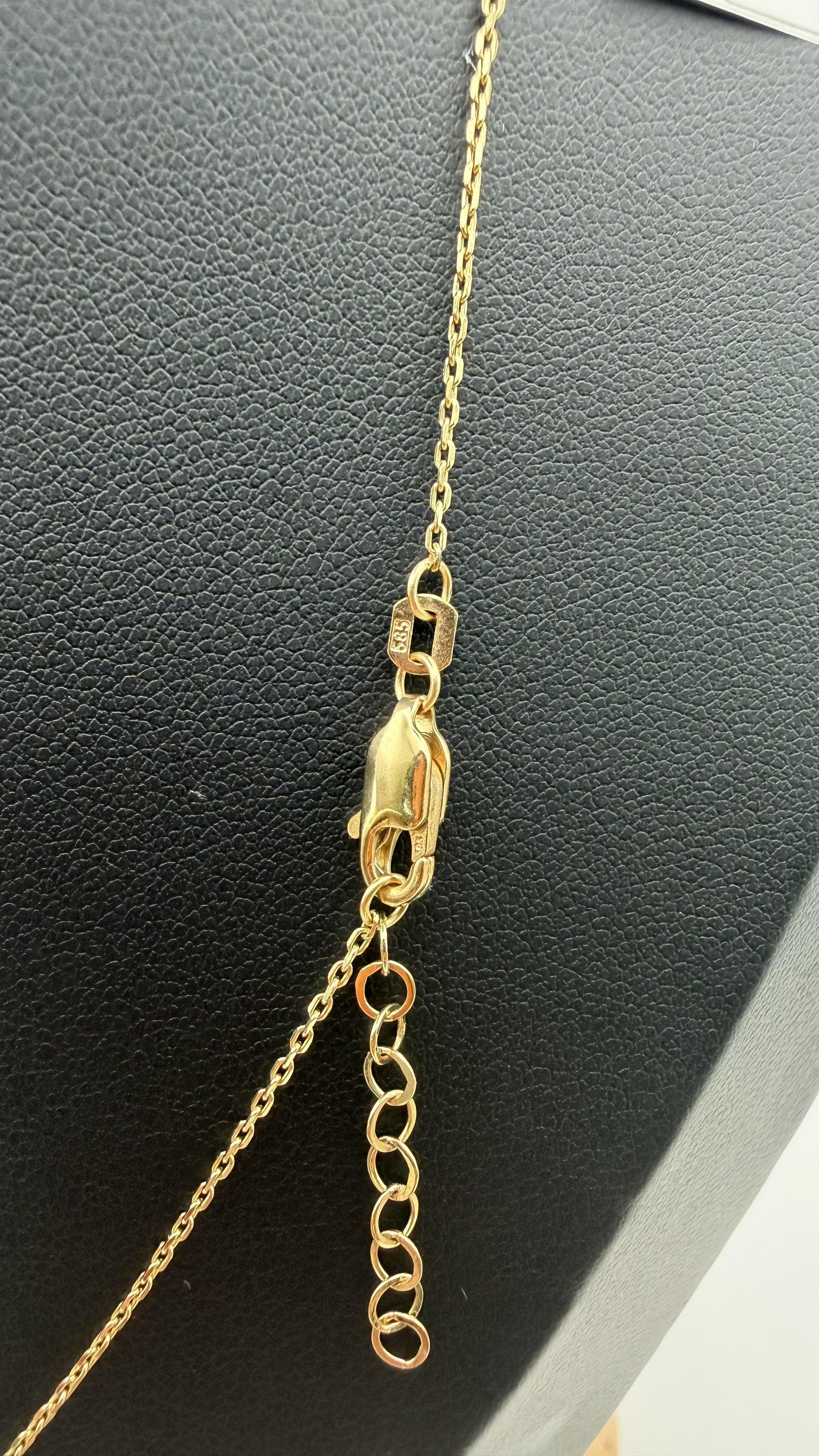 14K Solid Gold Teardrop Pendant Necklace – 18"