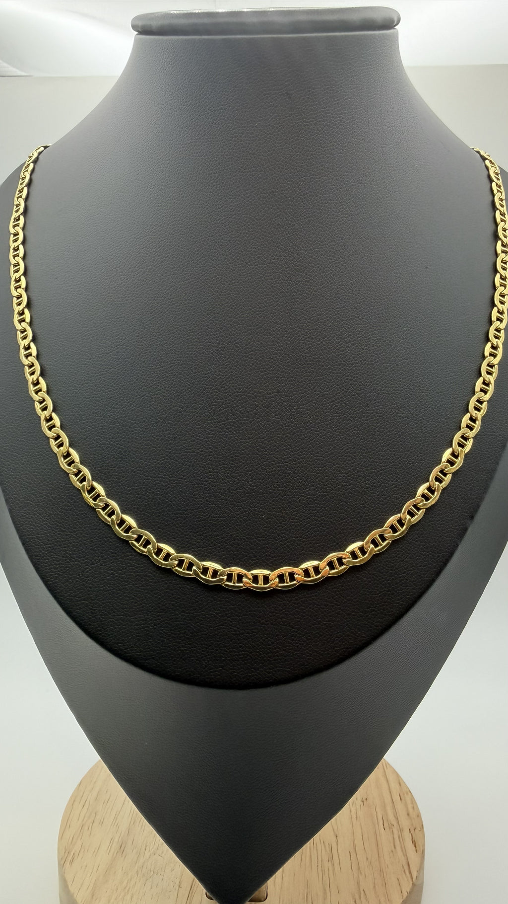 14K Solid Gold Mariner Link Necklace – 20" | 4.3mm