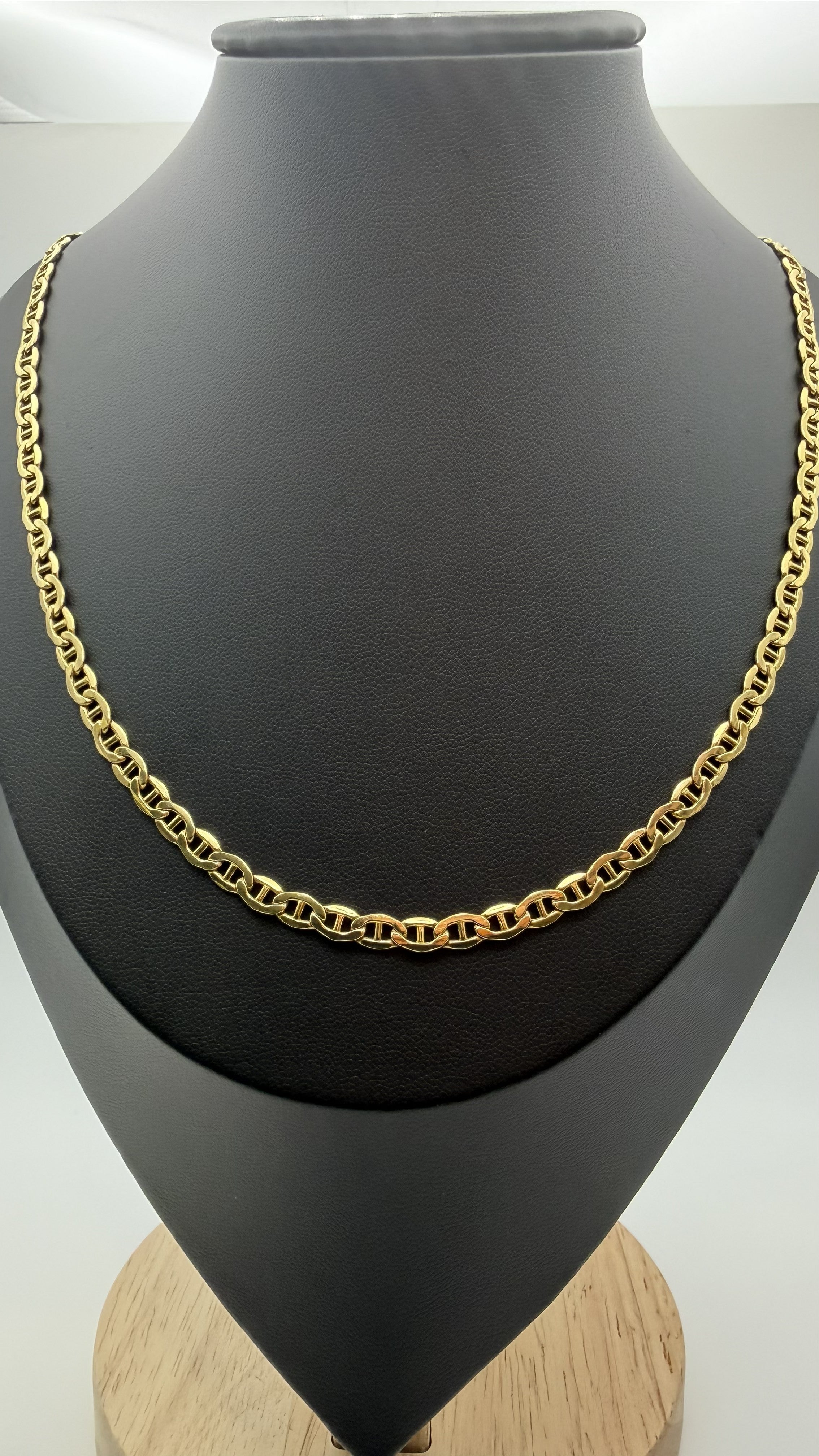 14K Solid Gold Mariner Link Necklace – 20" | 4.3mm