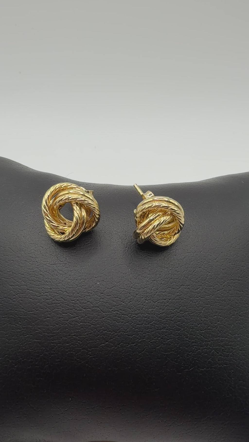 14K Solid Gold Knot Stud Earrings